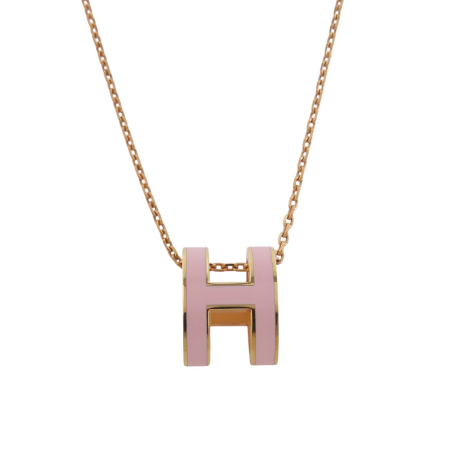 HERMES 金屬/琺瑯Pop H Necklace金扣項鏈