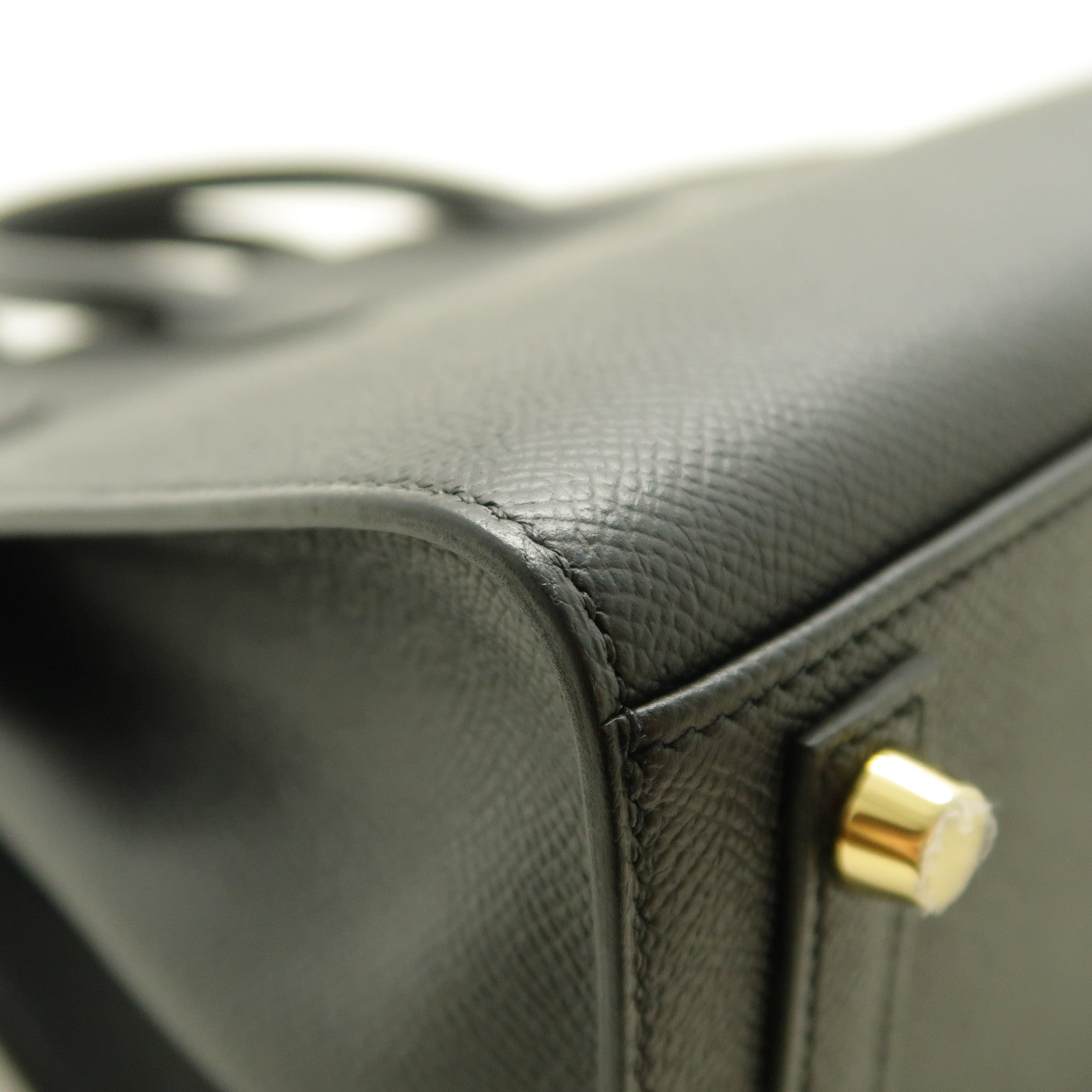 HERMES Epsom皮革Birkin 25金扣手挽袋Noir/黑色