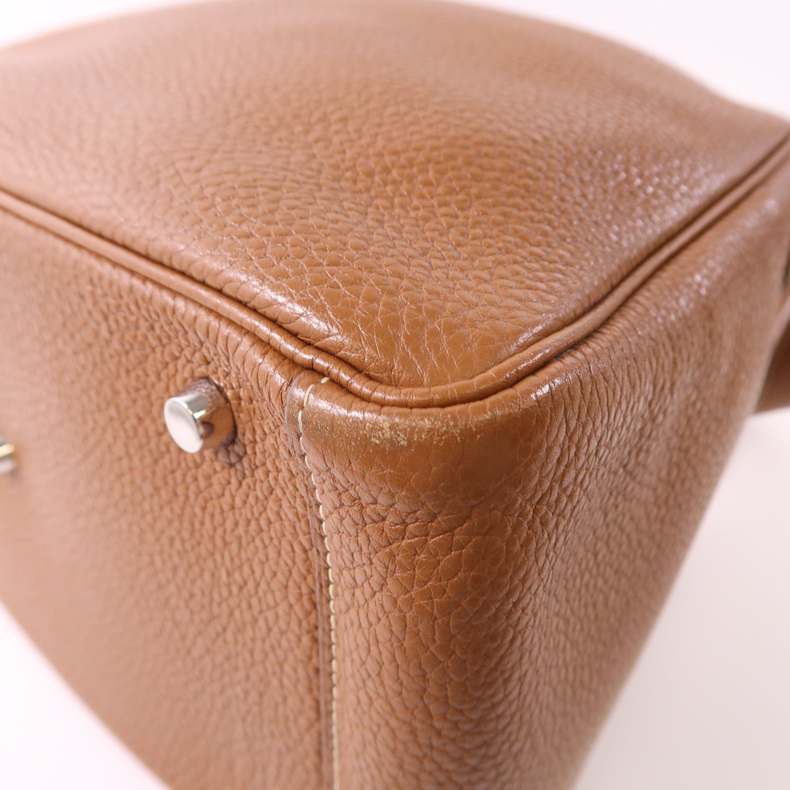 HERMES 【激減優惠】Clemence皮革Lindy 30銀扣手挽肩背兩用袋Gold