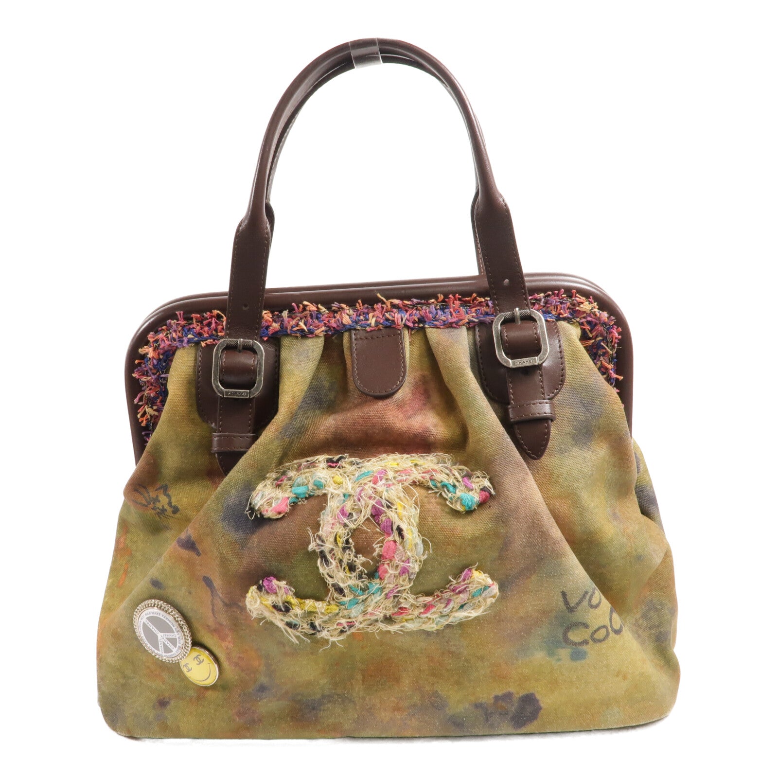 CHANEL 帆布Graffiti Bowling Handbag手挽袋