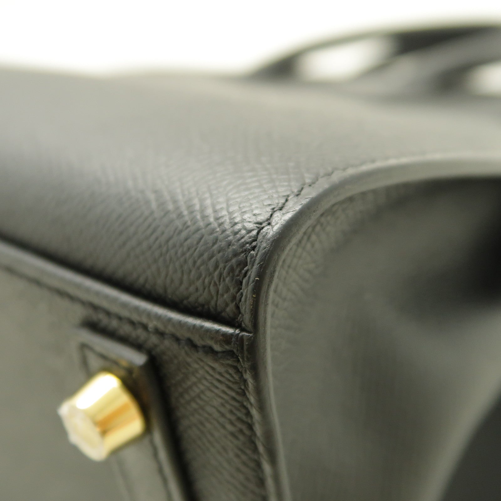 HERMES Epsom皮革Birkin 25金扣手挽袋Noir/黑色