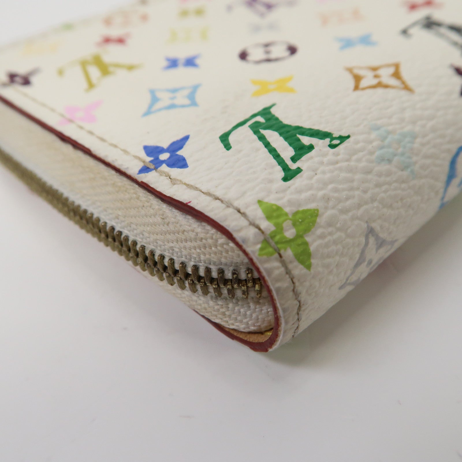 LOUIS VUITTON Monogram Multicolore Coin Case金扣零錢包白色/彩色