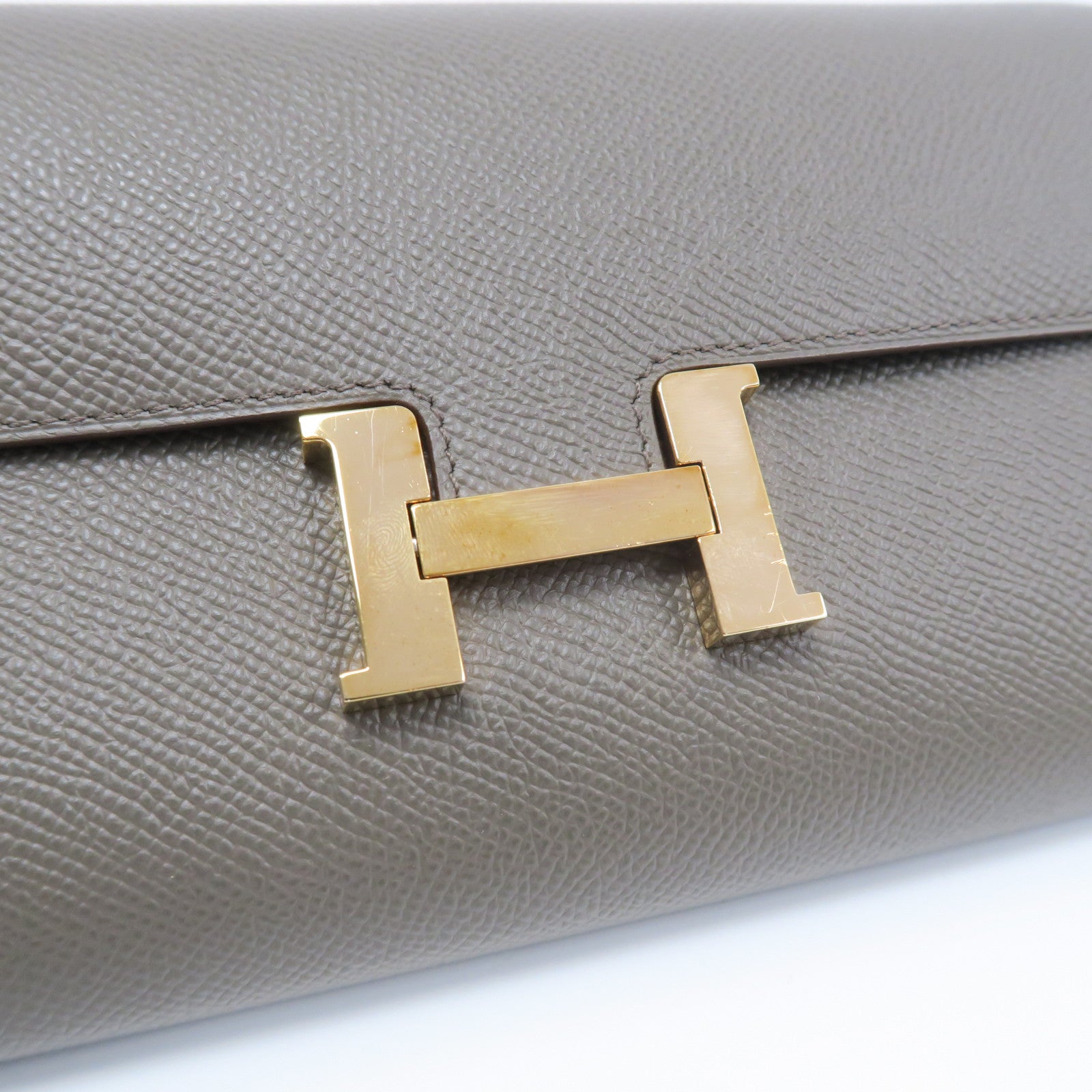 HERMES Veau Epsom皮革Constance To Go金扣肩背袋錫灰色