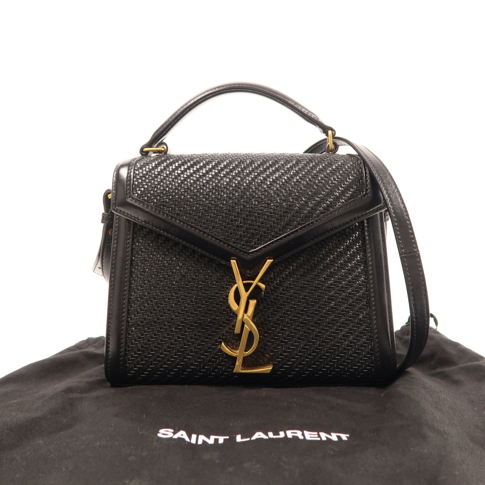 SAINT LAURENT 牛皮皮革2 Way Shoulder Bag金扣手挽肩背兩用袋