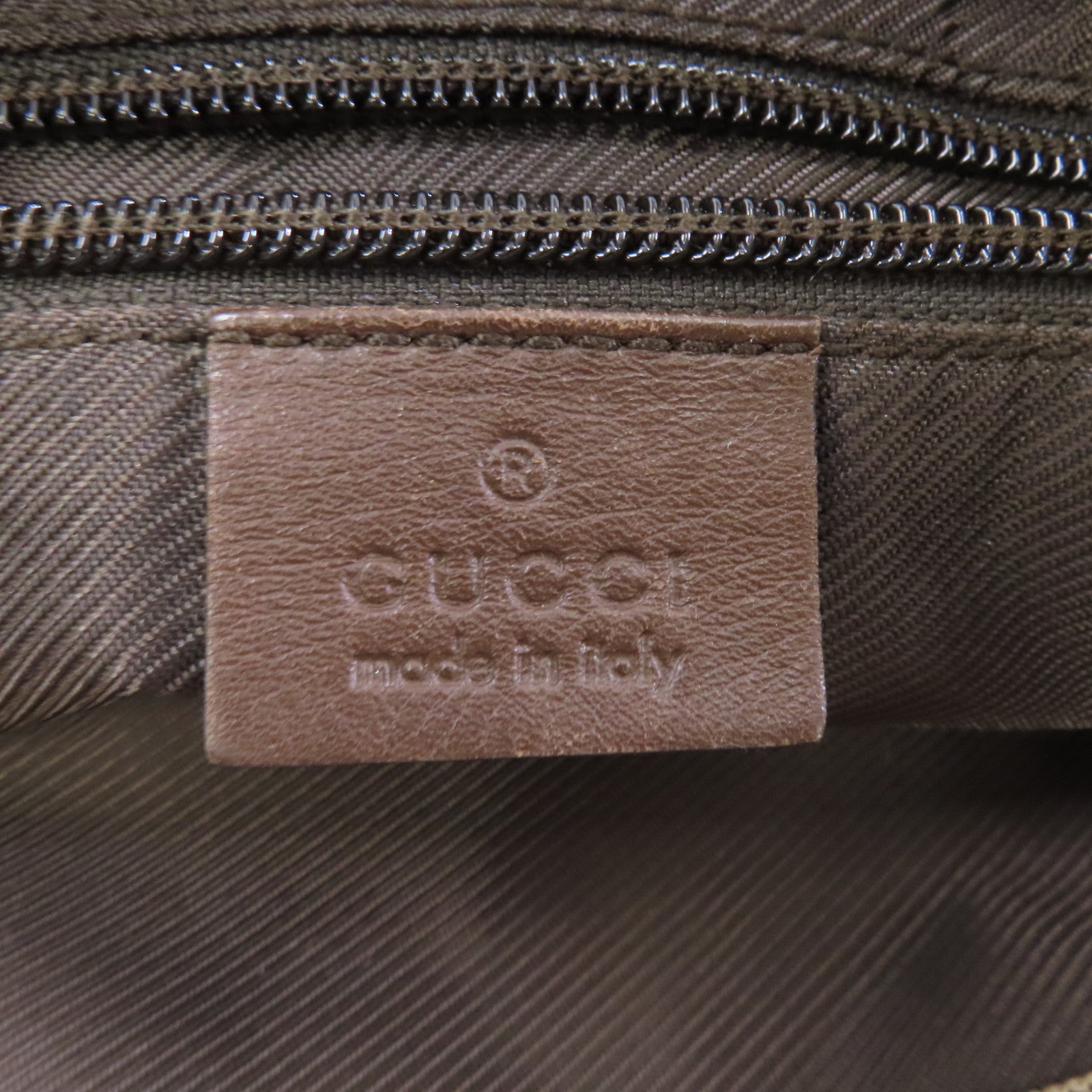 GUCCI 帆布Tote Bag銀扣手挽袋棕色