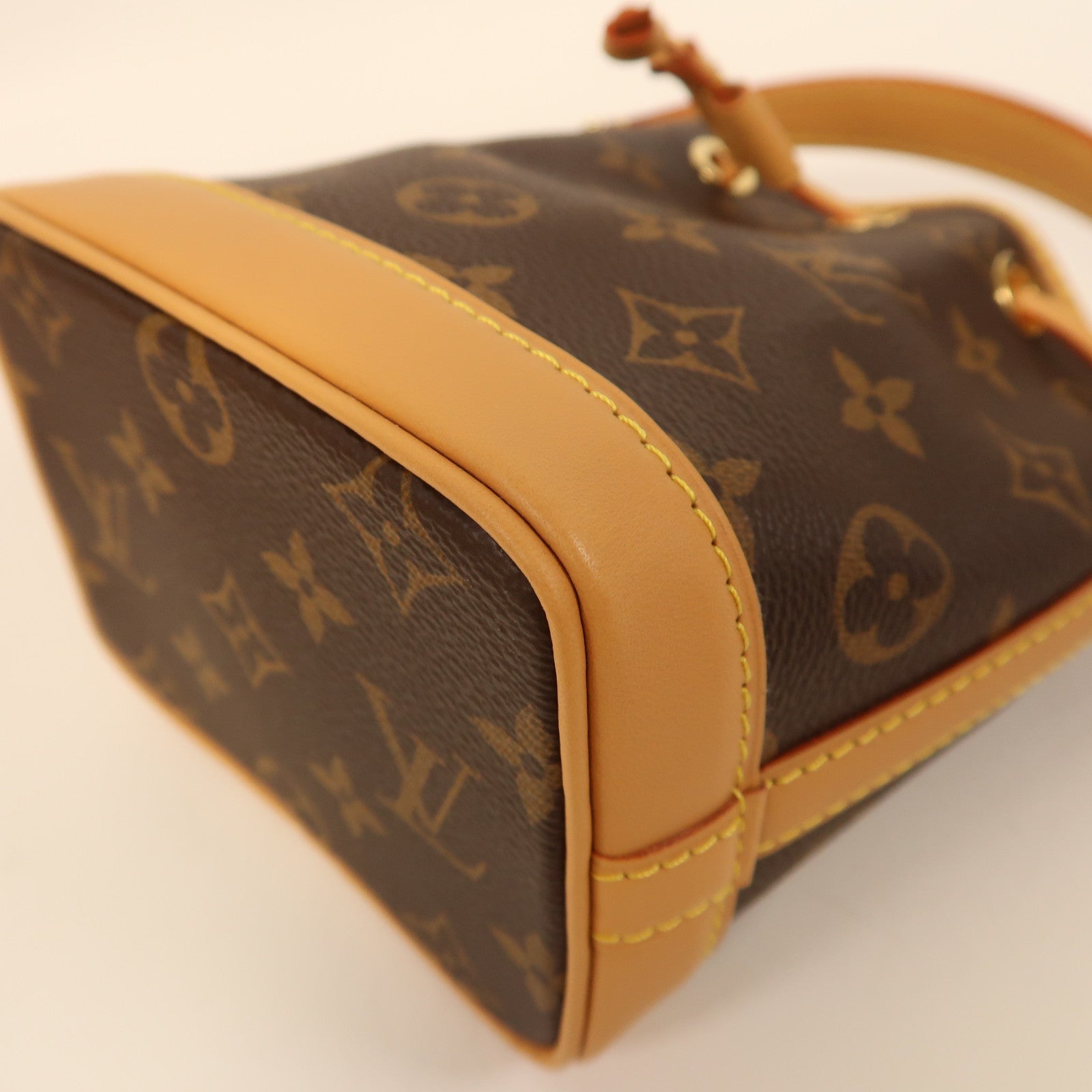 LOUIS VUITTON Monogram Nano Noe金扣手挽肩背兩用袋啡色