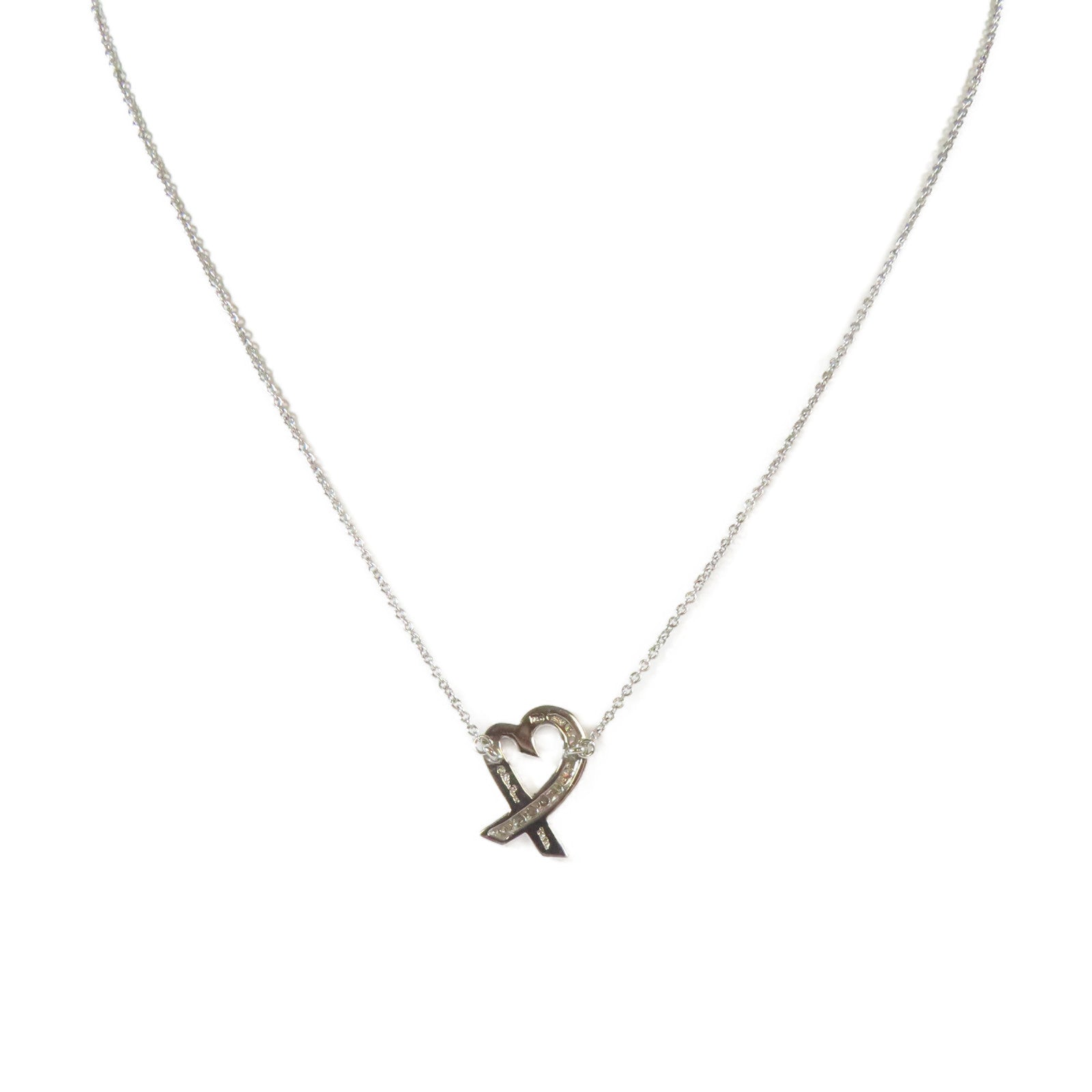 TIFFANY＆CO 【激減優惠】18K白金Loving Heart Pendant項鍊#40cm
