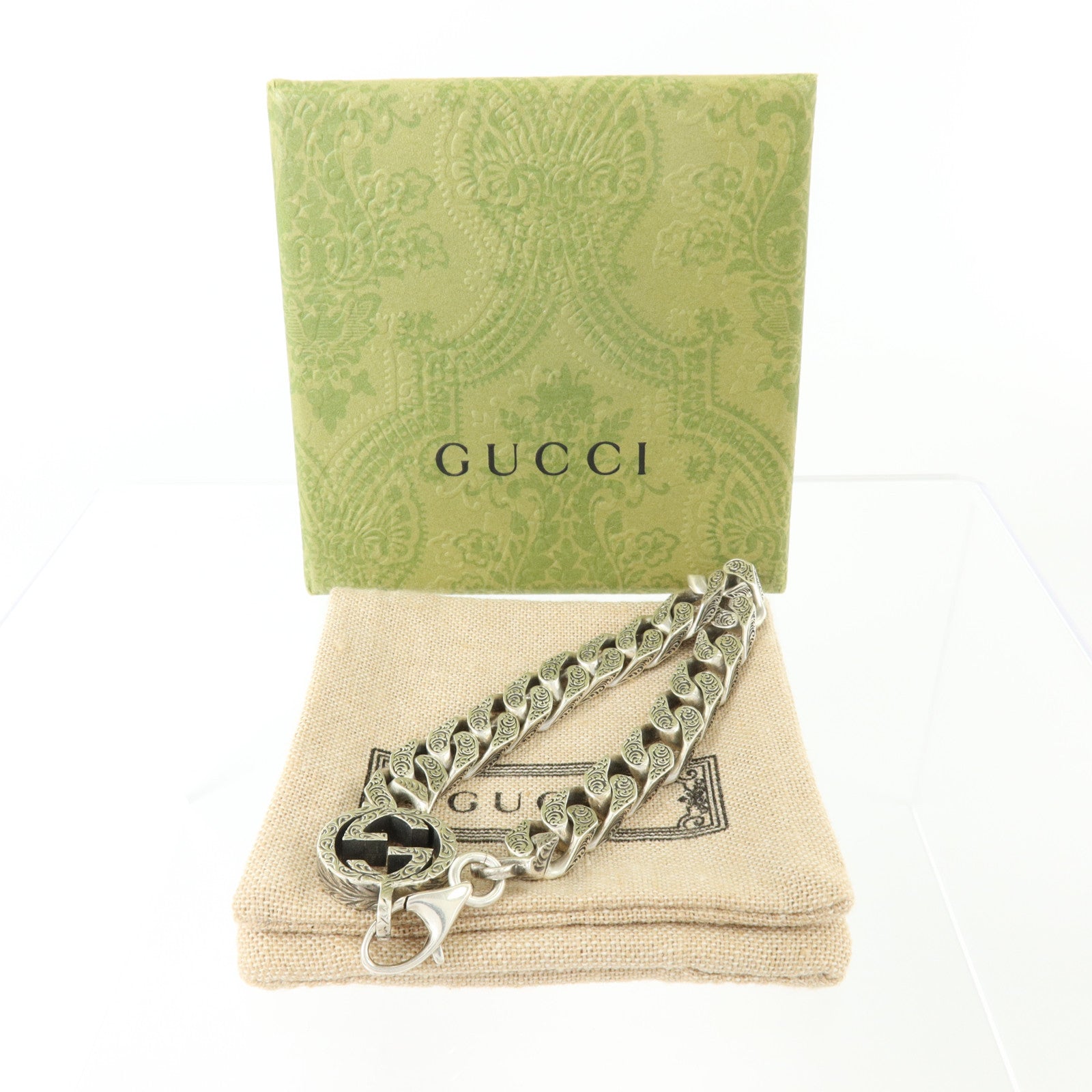 GUCCI 925純銀Interlocking Chain Bracelet手鏈