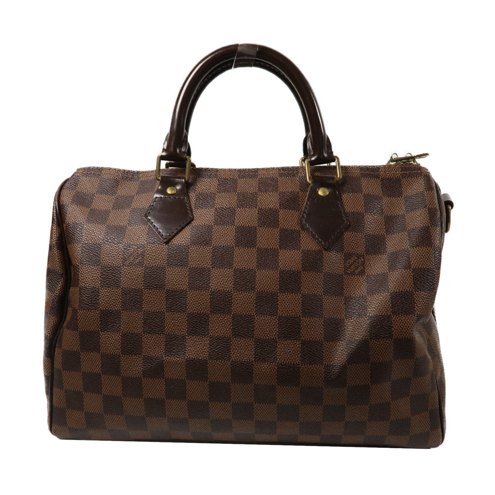 LOUIS VUITTON Damier Speedy 30 金扣手挽肩背兩用袋啡色