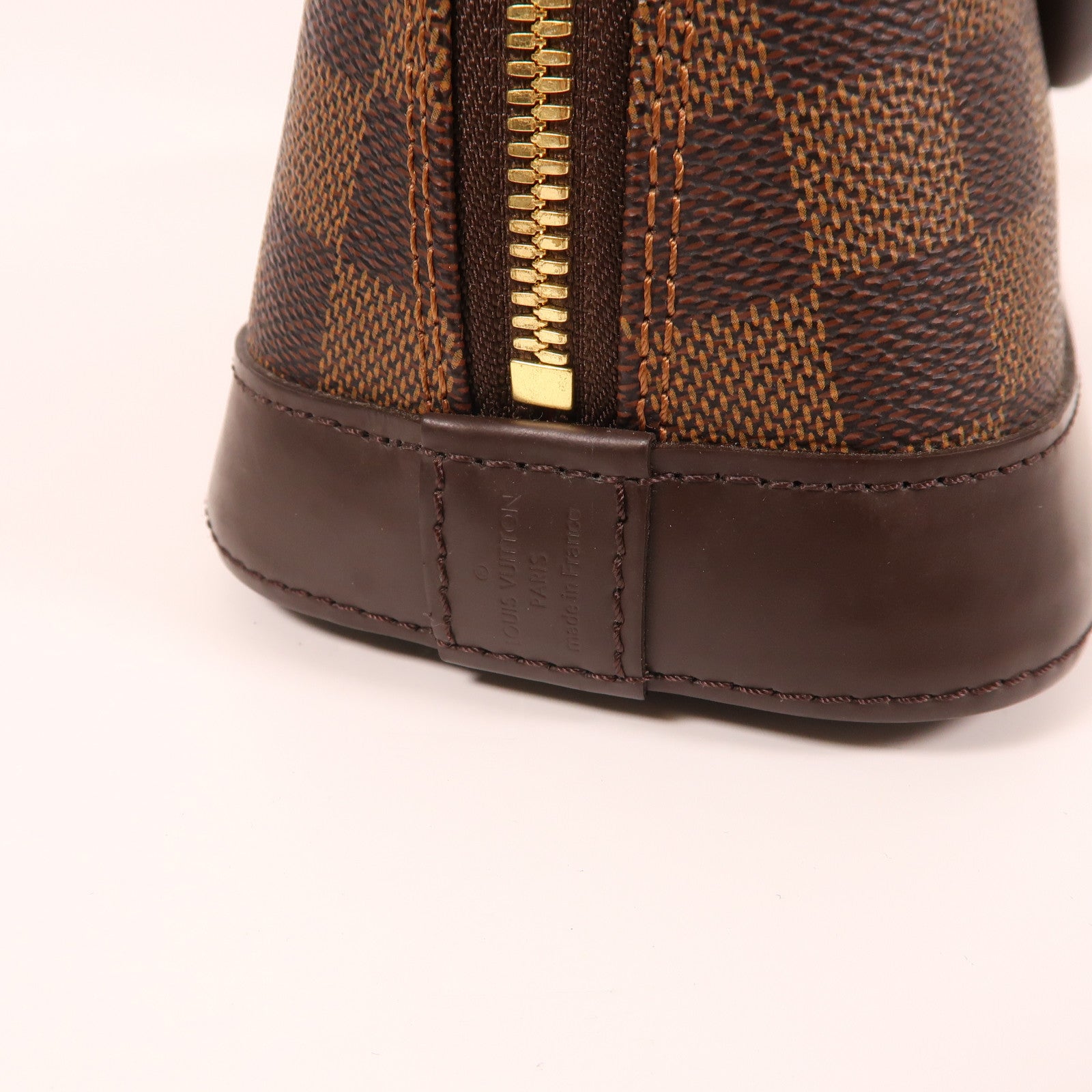 LOUIS VUITTON Damier Ebene Alma BB金扣手挽肩背兩用袋啡色
