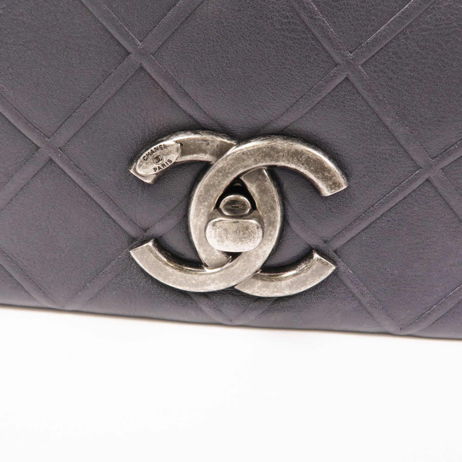 CHANEL 牛皮皮革Chain Shoulder Bag銀扣鏈帶肩背袋