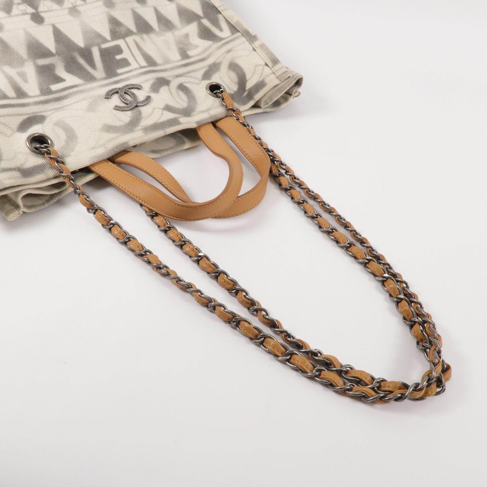 CHANEL 帆布Iliad Shopping Tote手挽肩背兩用袋