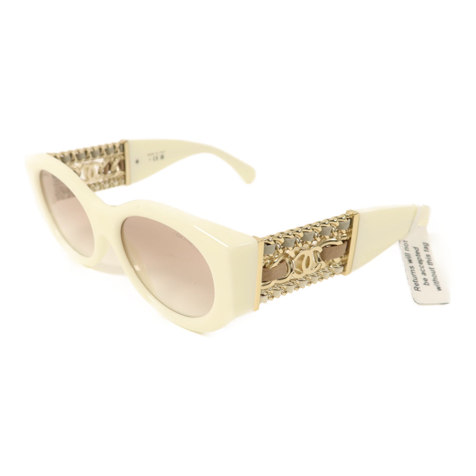 CHANEL PVC/金屬Oval Sunglasses太陽眼鏡