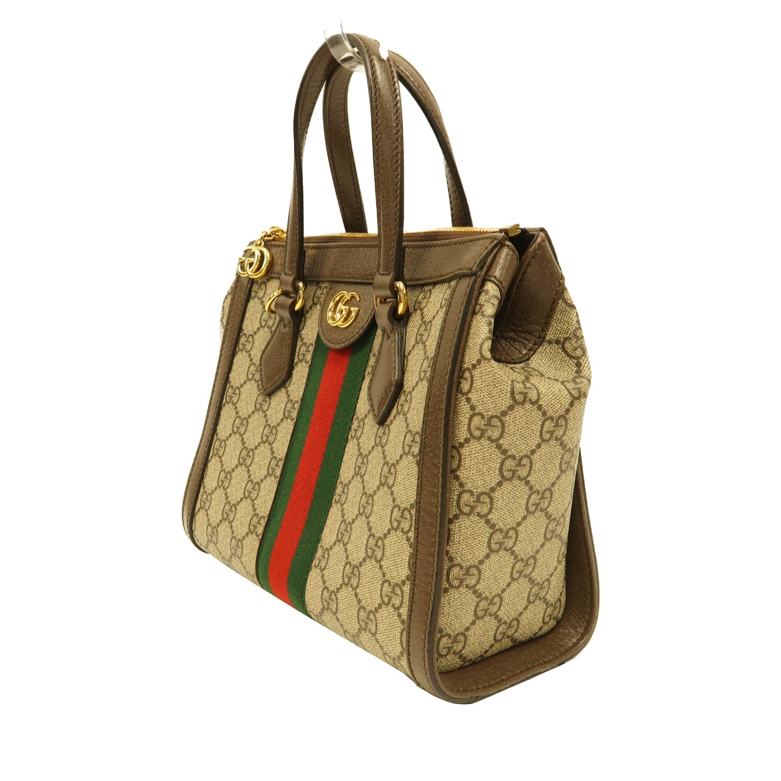 GUCCI 塗層帆布Ophidia Small Tote金扣手挽肩背兩用袋啡色