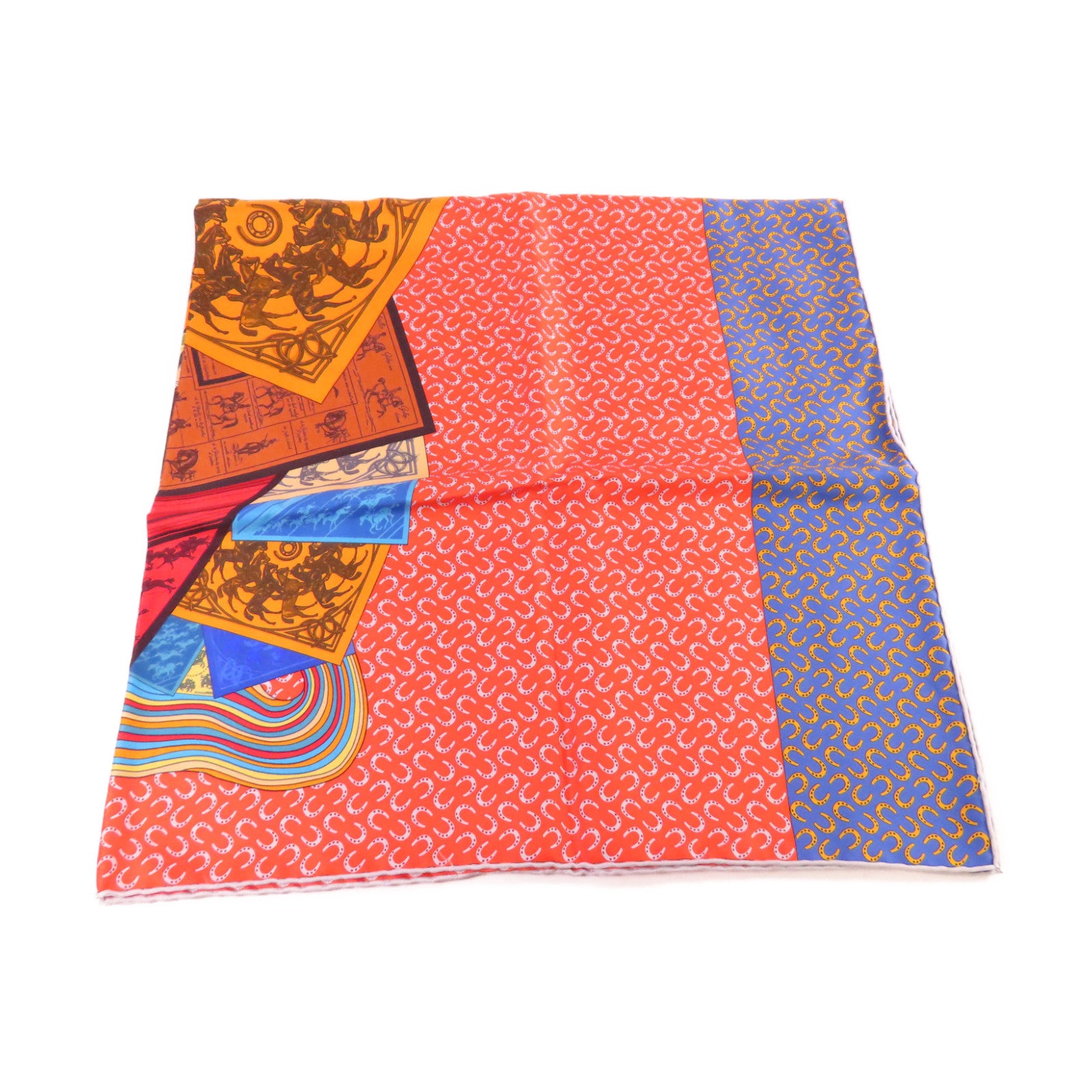 HERMES 絲質90x90 Scarf絲巾橙色/藍色/紅色/彩色