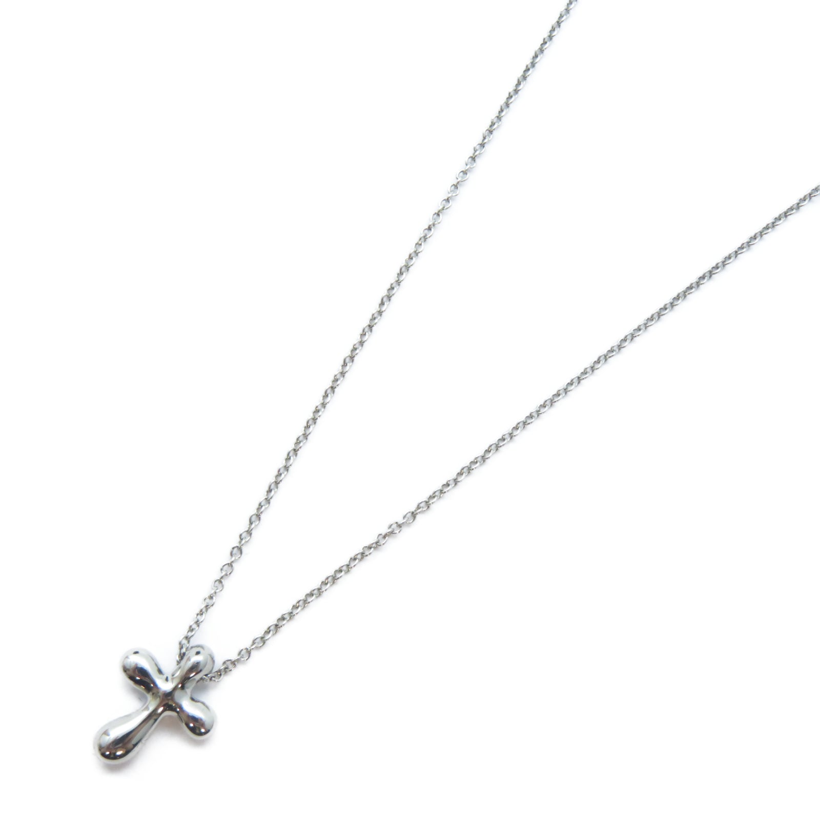 TIFFANY＆CO PT950鉑金Elsa Peretti Cross Diamond Necklace鑽石項鍊