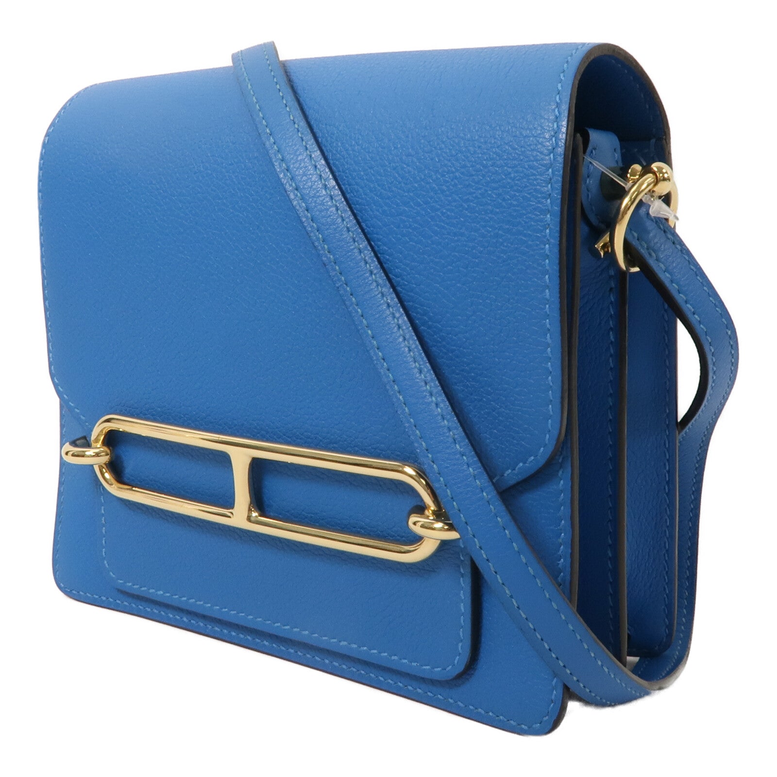 HERMES Evercolor皮革Roulis Mini肩背袋Blue Zanzibar