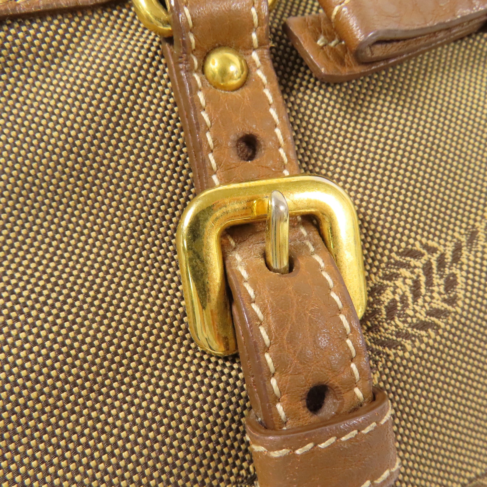 PRADA 帆布2 Way Shoulder金扣手挽肩背兩用袋