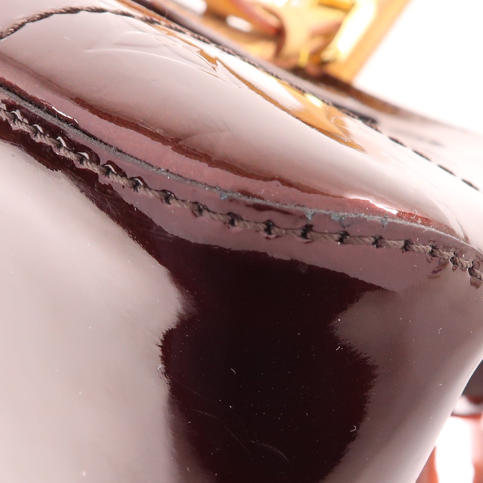 LOUIS VUITTON Monogram Vernis Rosewood Avenue金扣肩背袋酒紅色