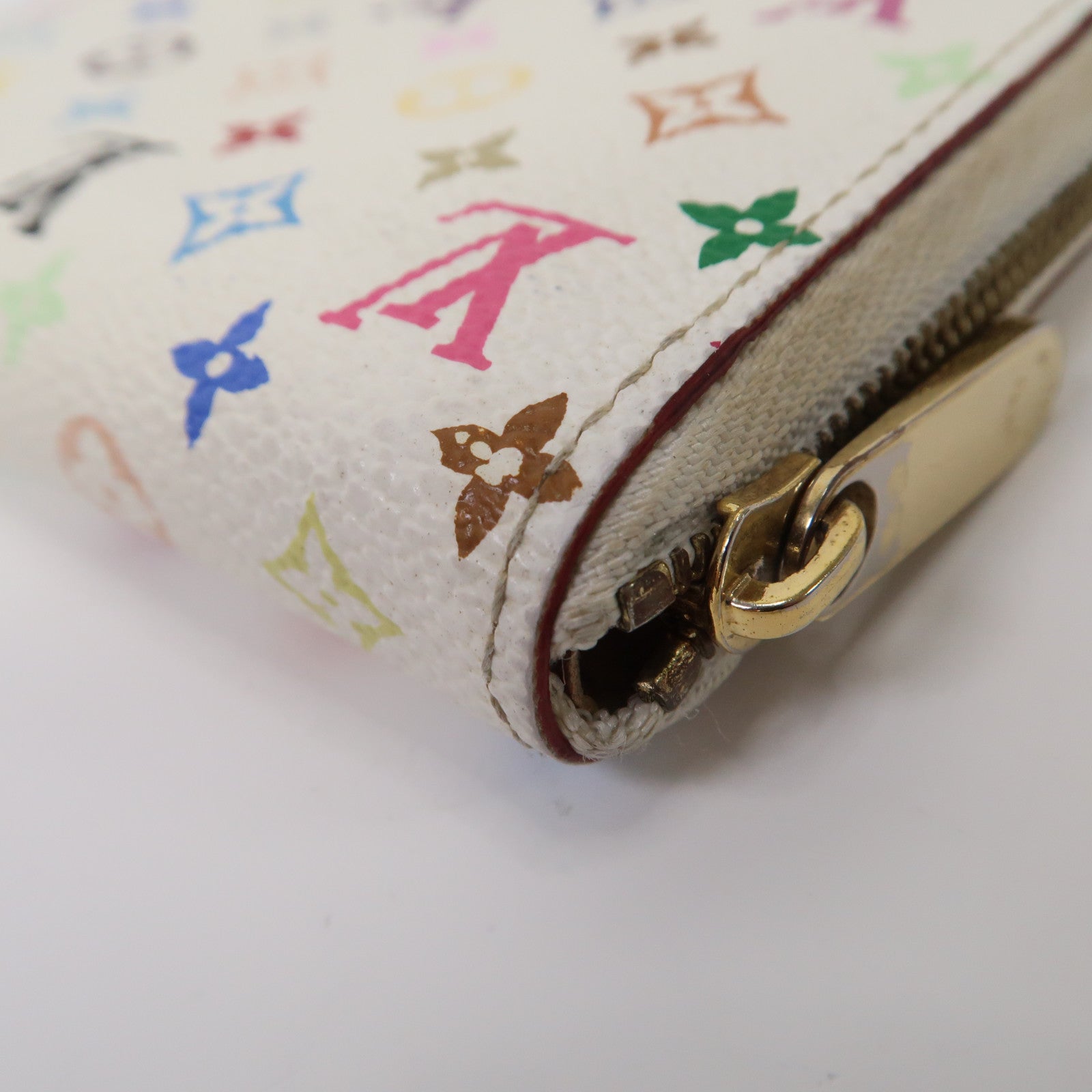 LOUIS VUITTON Monogram Multicolore Coin Case金扣零錢包白色/彩色