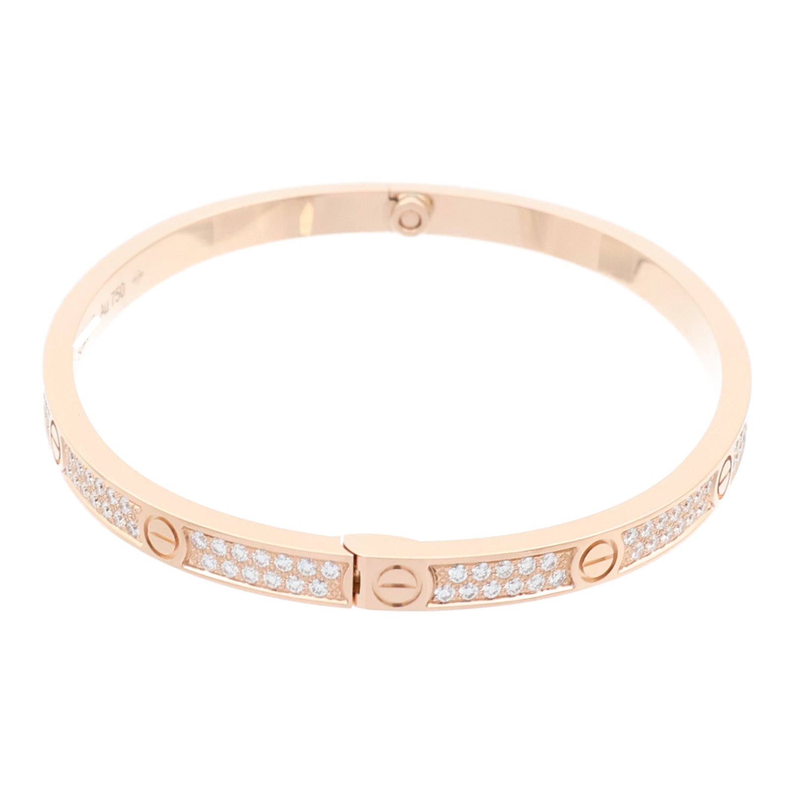 CARTIER 18K玫瑰金Love Bangle SM Paved鑽石手鐲Cartier#16
