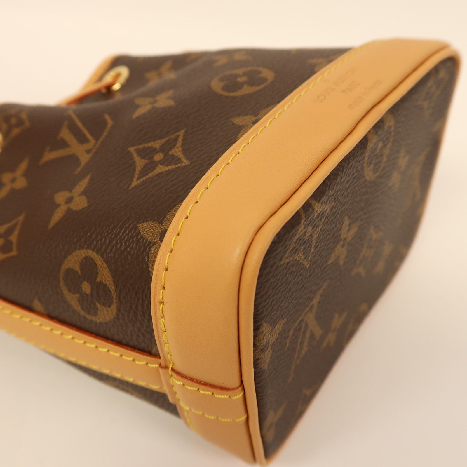 LOUIS VUITTON Monogram Nano Noe金扣手挽肩背兩用袋啡色