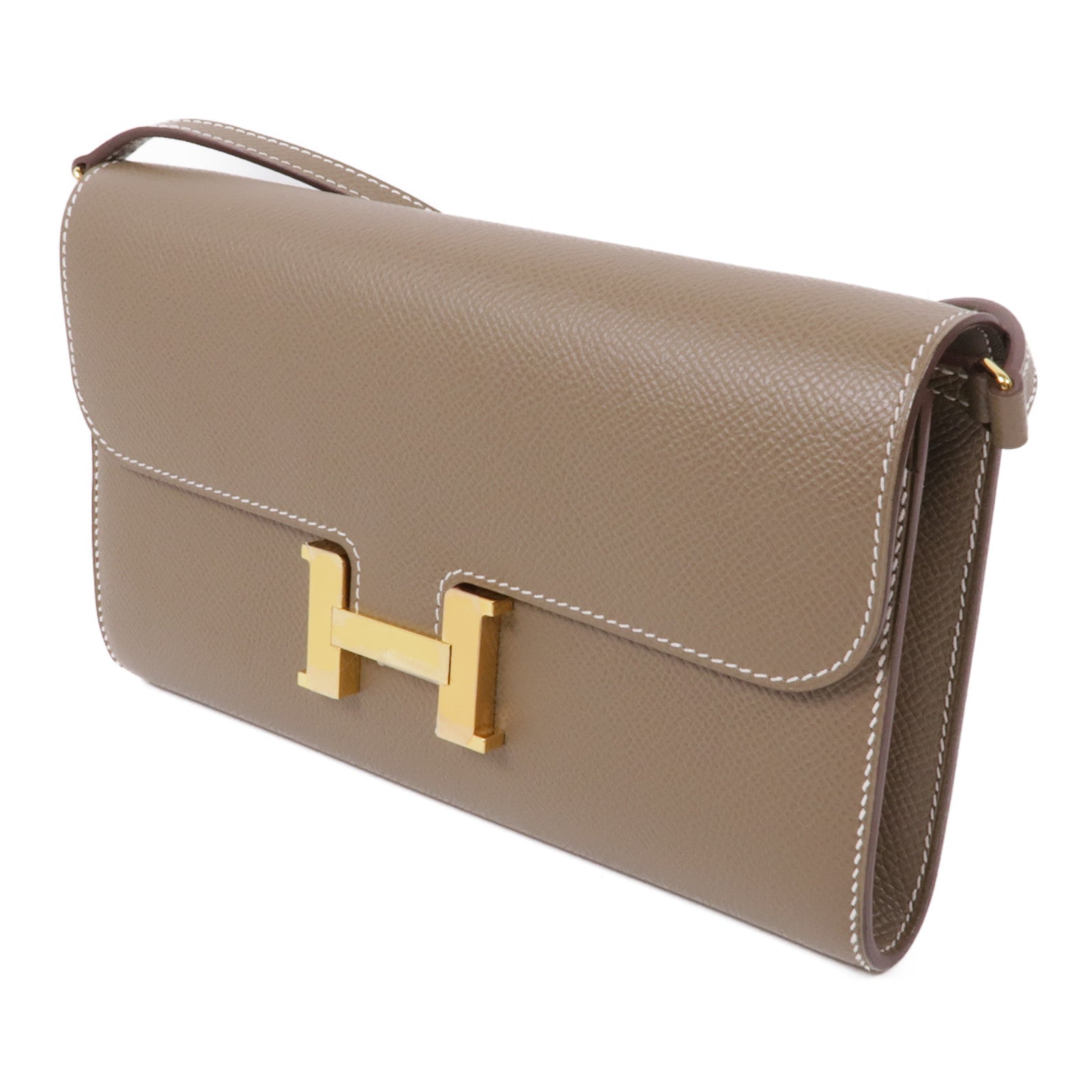 HERMES Epsom皮革Constance To Go金扣肩背袋Etoupe