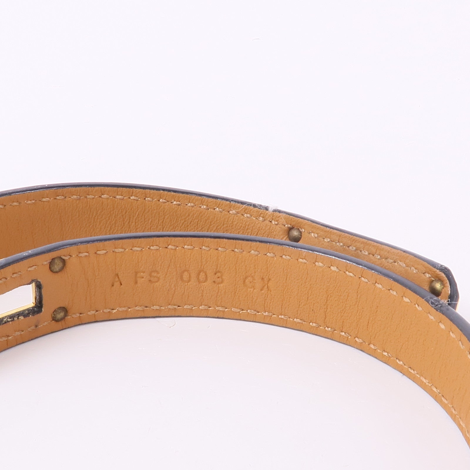 HERMES GHW Kelly Double Tour Bracelet Handpiece Bracelet  Box Leather Black