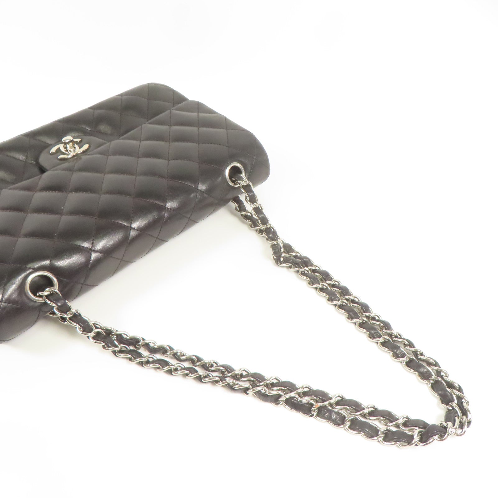 CHANEL 羊皮皮革Classic 25銀扣鏈帶肩背袋