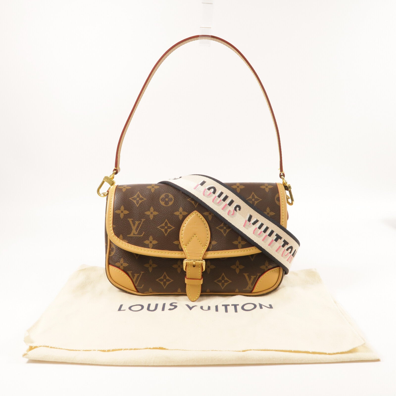LOUIS VUITTON Monogram Diane金扣手挽肩背兩用袋