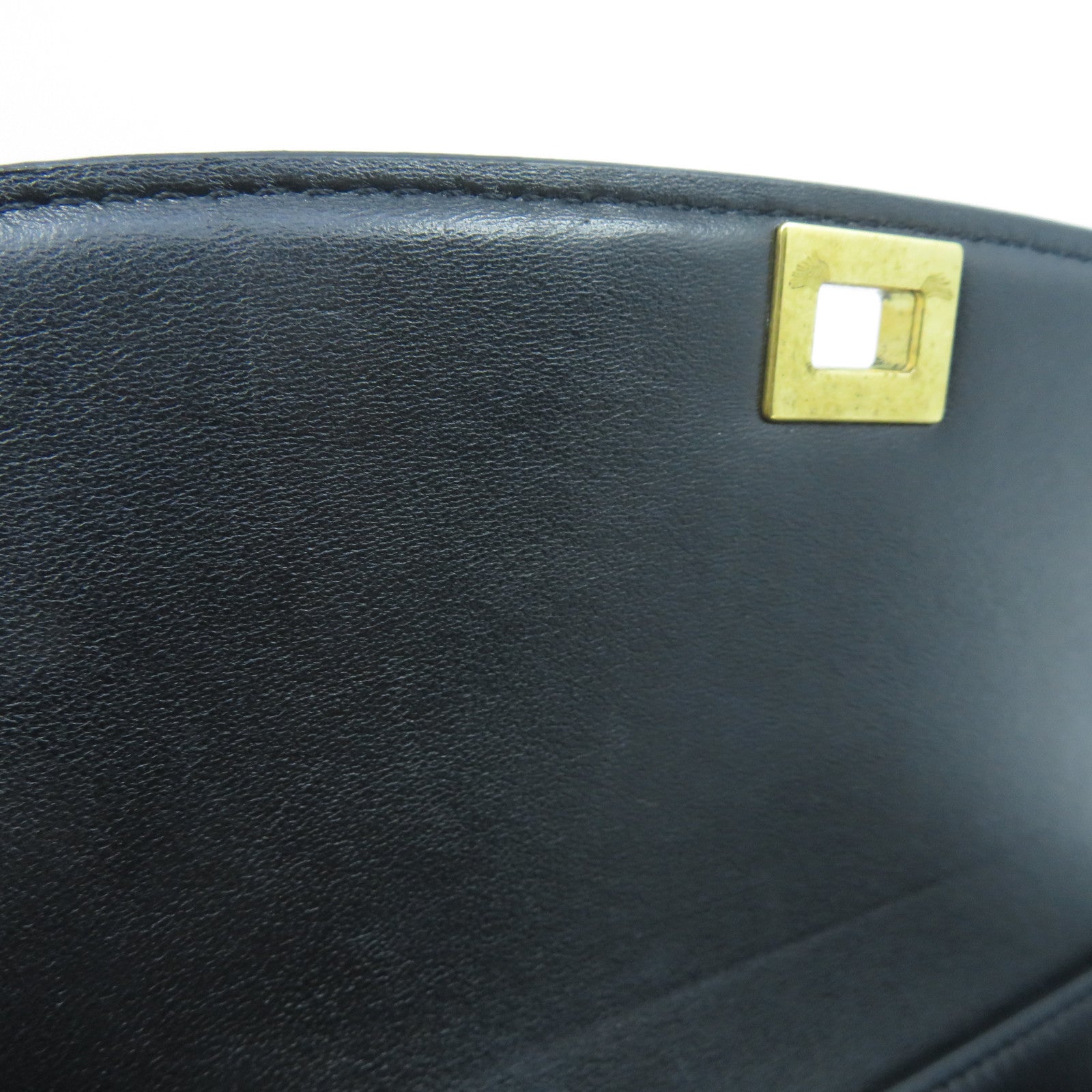 CELINE 牛皮皮革Shoulder Bag金扣肩背袋黑色