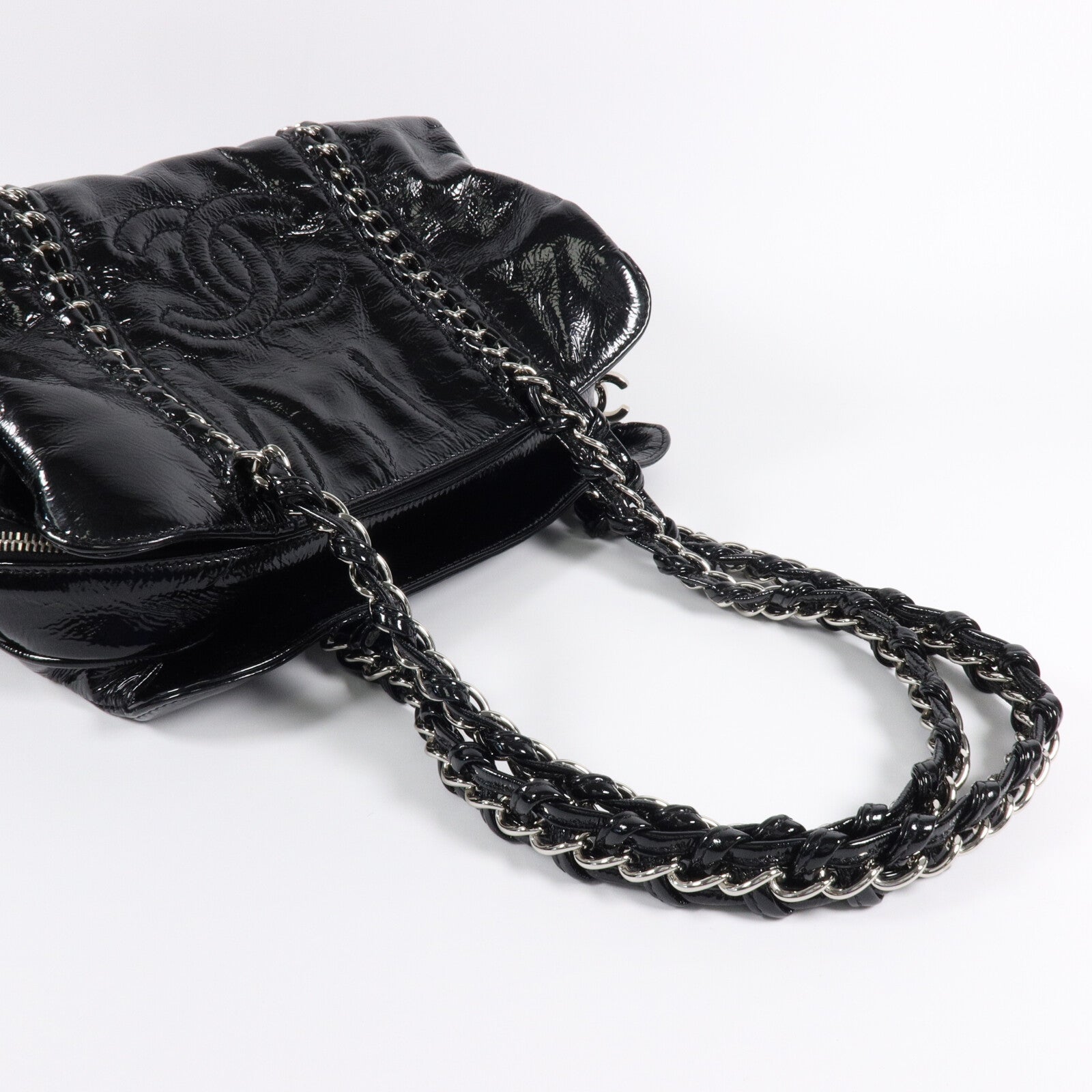 CHANEL 漆皮皮革Luxe Ligne Tote Bag肩背袋/手挽袋