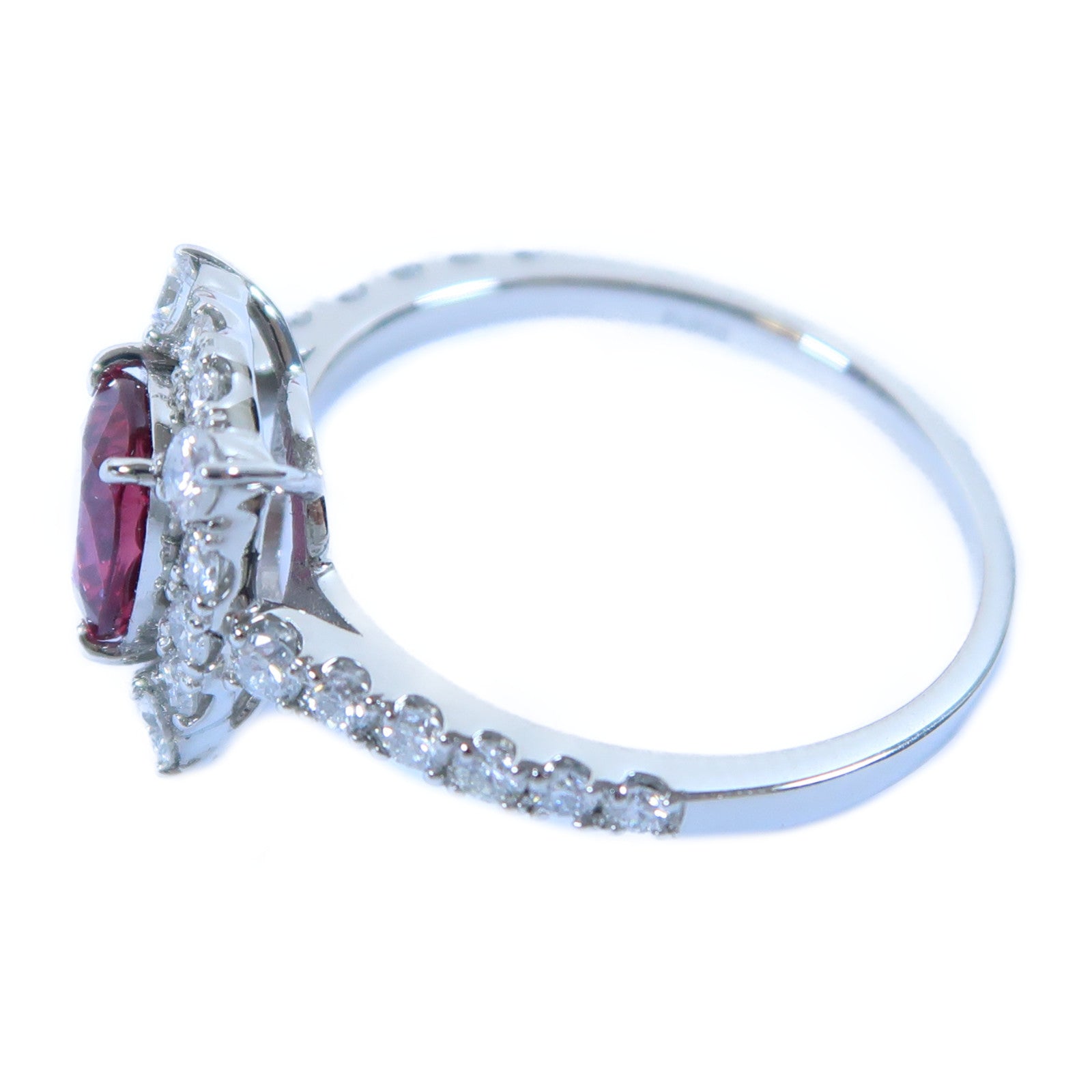 JEWELRY 【激減優惠】PT950鉑金Ruby Ring 1.20ct紅寶石/0.61ct鑽石戒指US#7.5