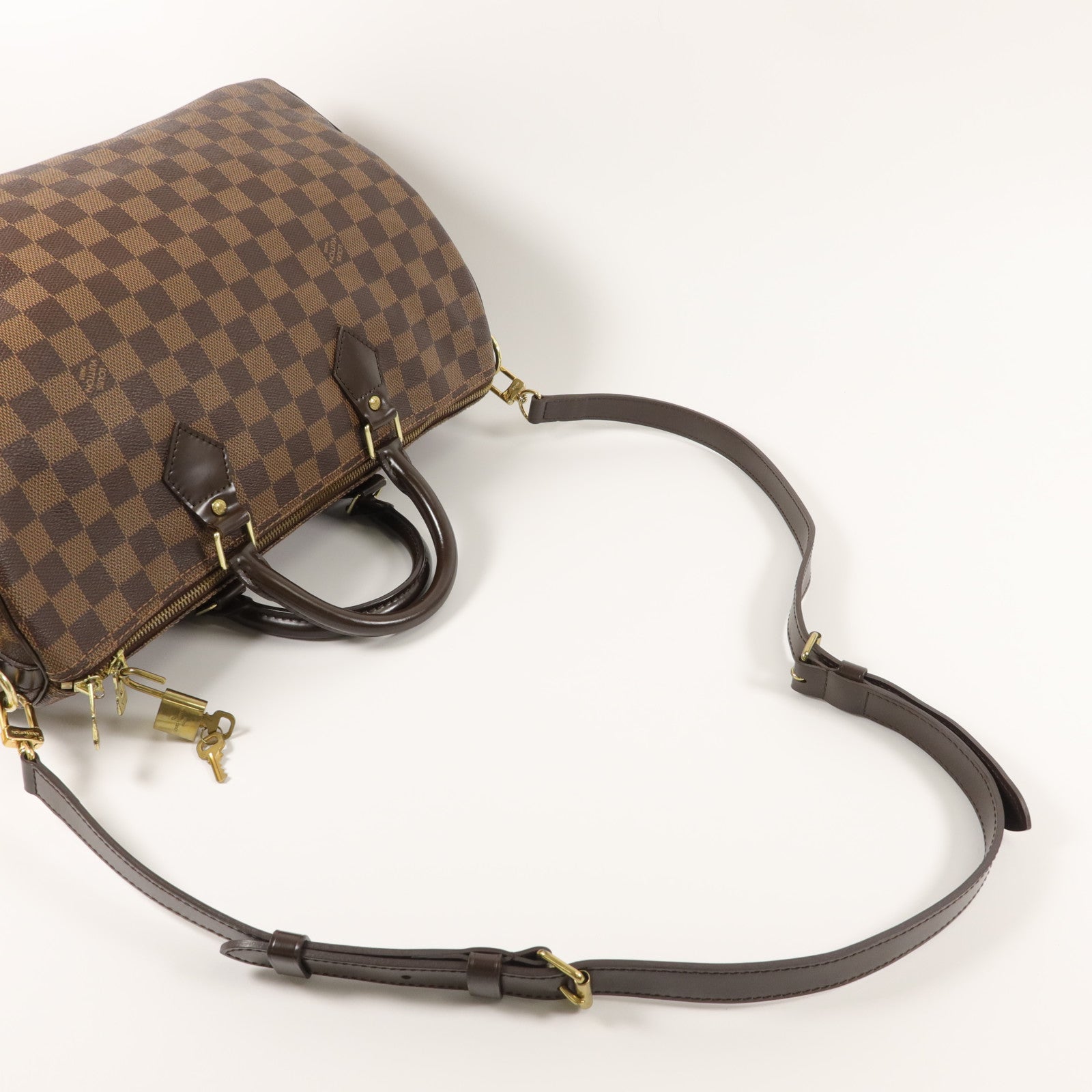 LOUIS VUITTON Damier Speedy Bandouliere 35手挽肩背兩用袋