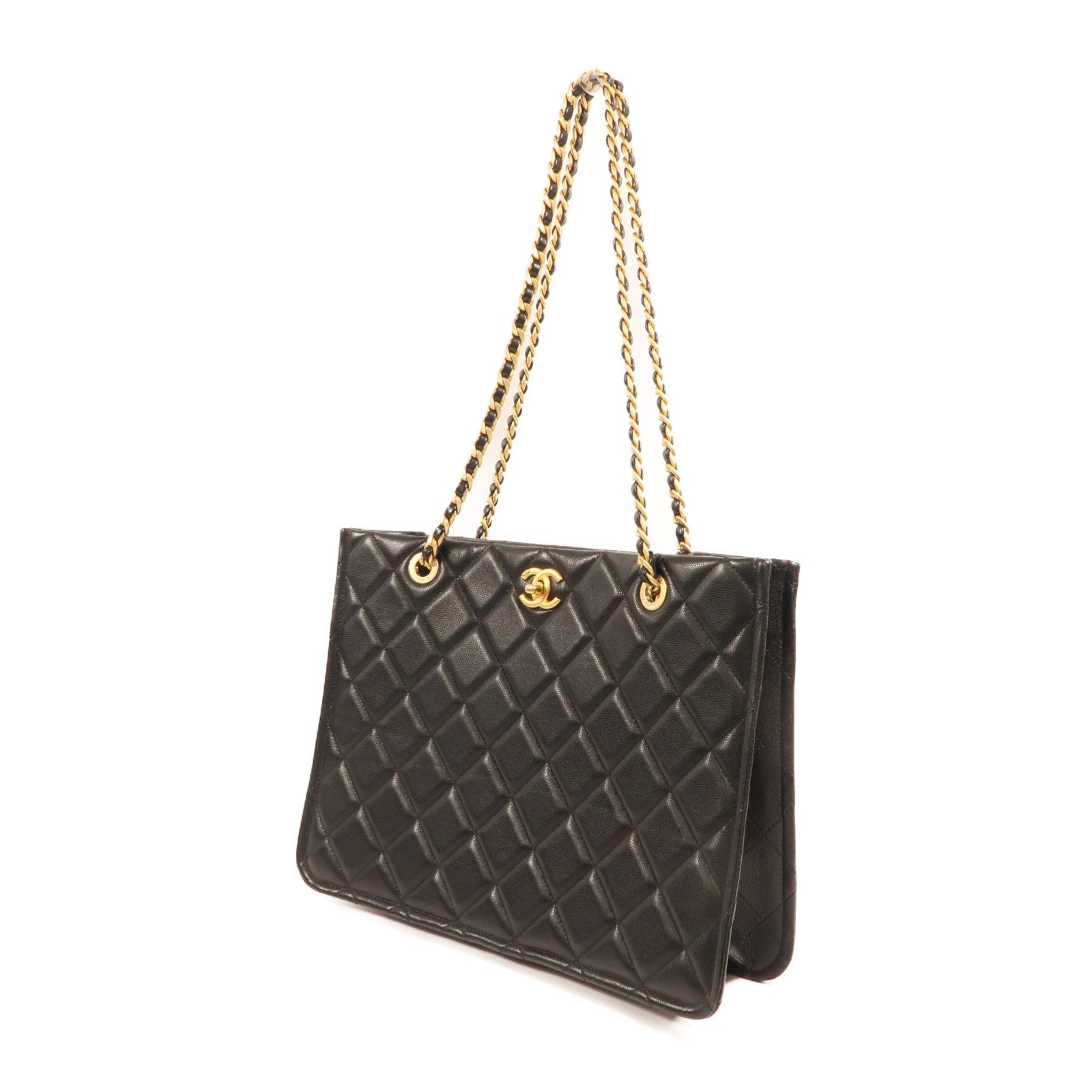 CHANEL 牛皮皮革Quilted Timeless CC Chain Tote金扣鏈帶肩背袋