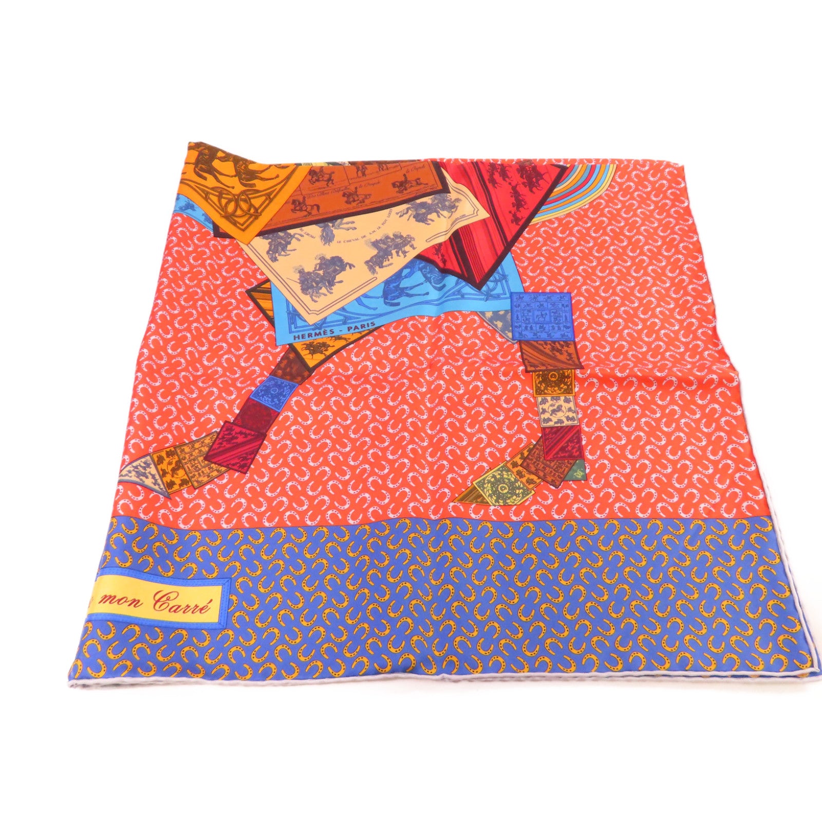 HERMES 絲質90x90 Scarf絲巾橙色/藍色/紅色/彩色