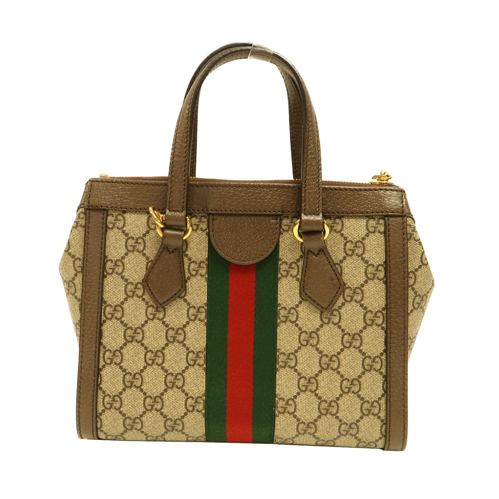 GUCCI 塗層帆布Ophidia Small Tote金扣手挽肩背兩用袋啡色