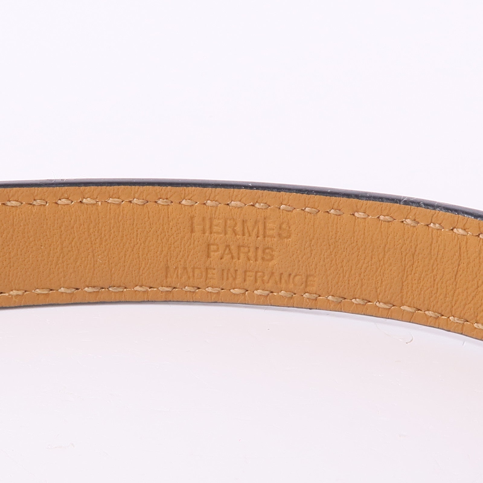 HERMES Box皮革Kelly Double Tour Bracelet金扣手鐲