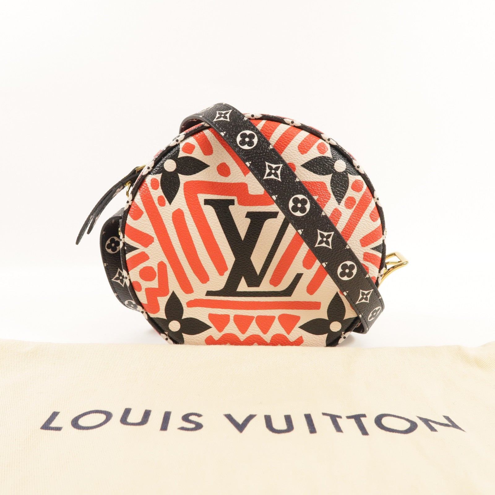 LOUIS VUITTON Monogram Giant Crafty Boite Chapeau金扣肩背袋