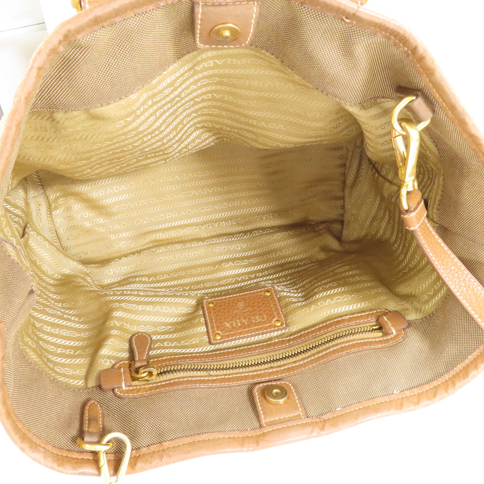 PRADA 帆布2 Way Shoulder金扣手挽肩背兩用袋