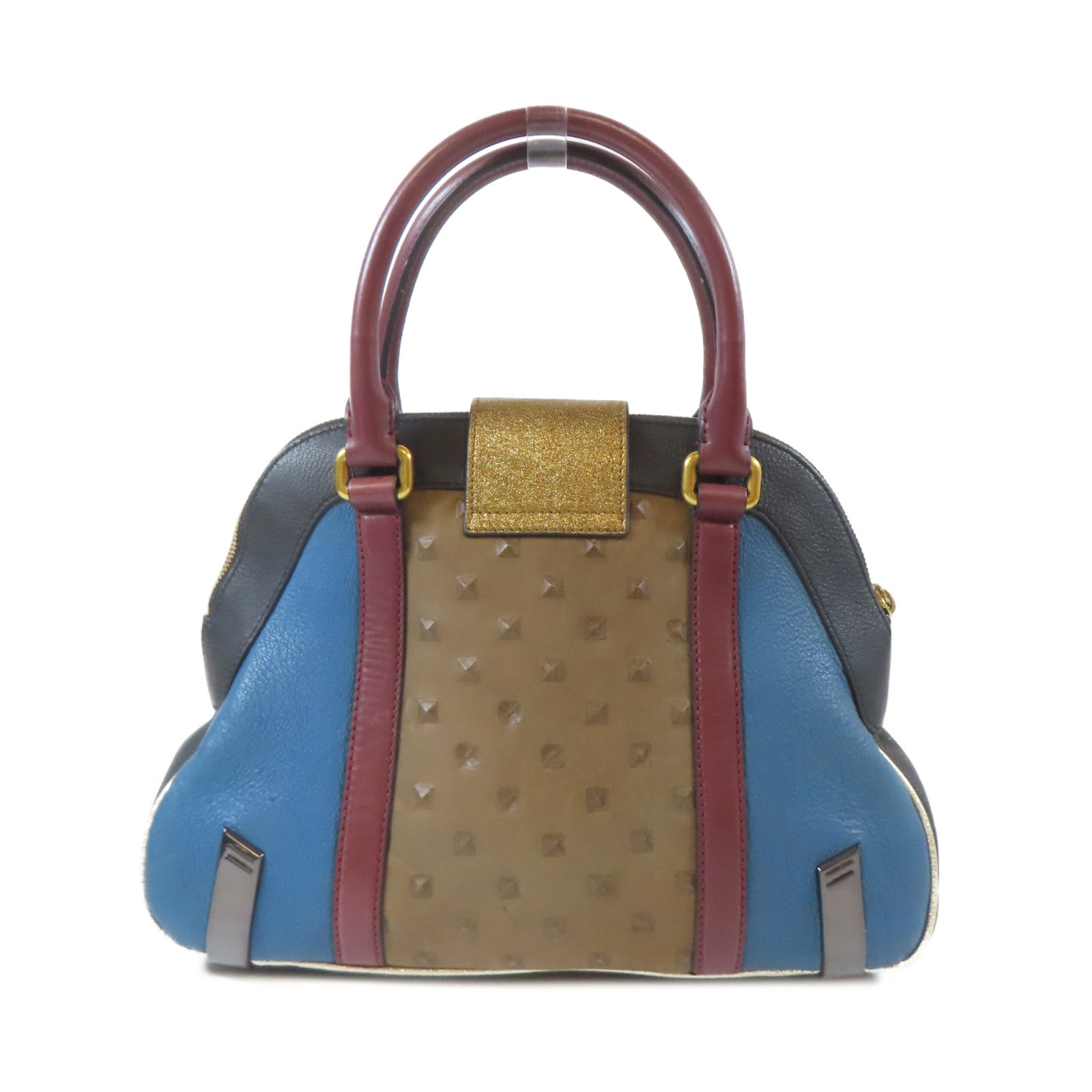 MARC BY MARC JACOBS 牛皮皮革Hand Bag金扣手挽袋藍色/黑色/金色/啡色