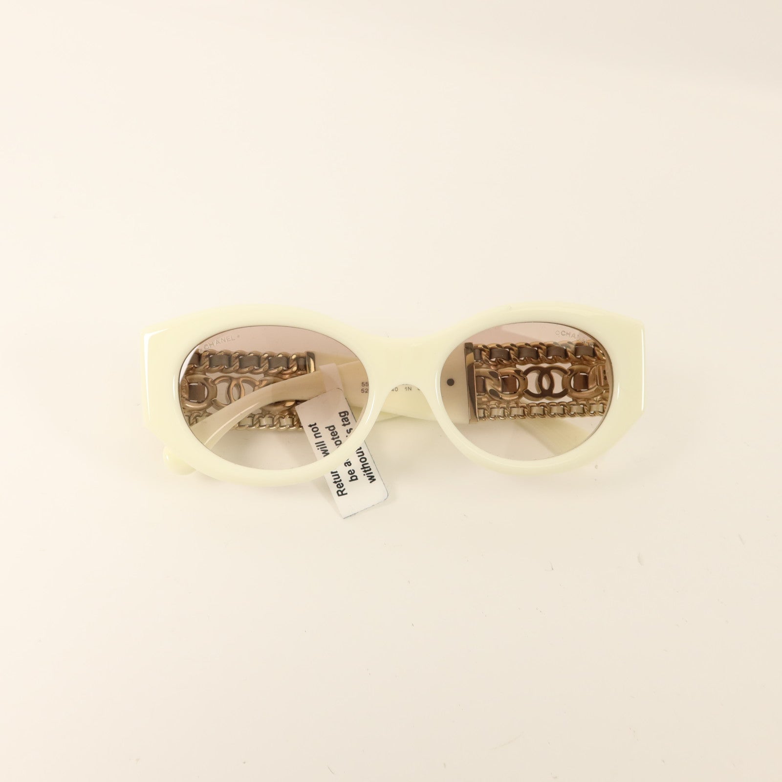 CHANEL PVC/金屬Oval Sunglasses太陽眼鏡