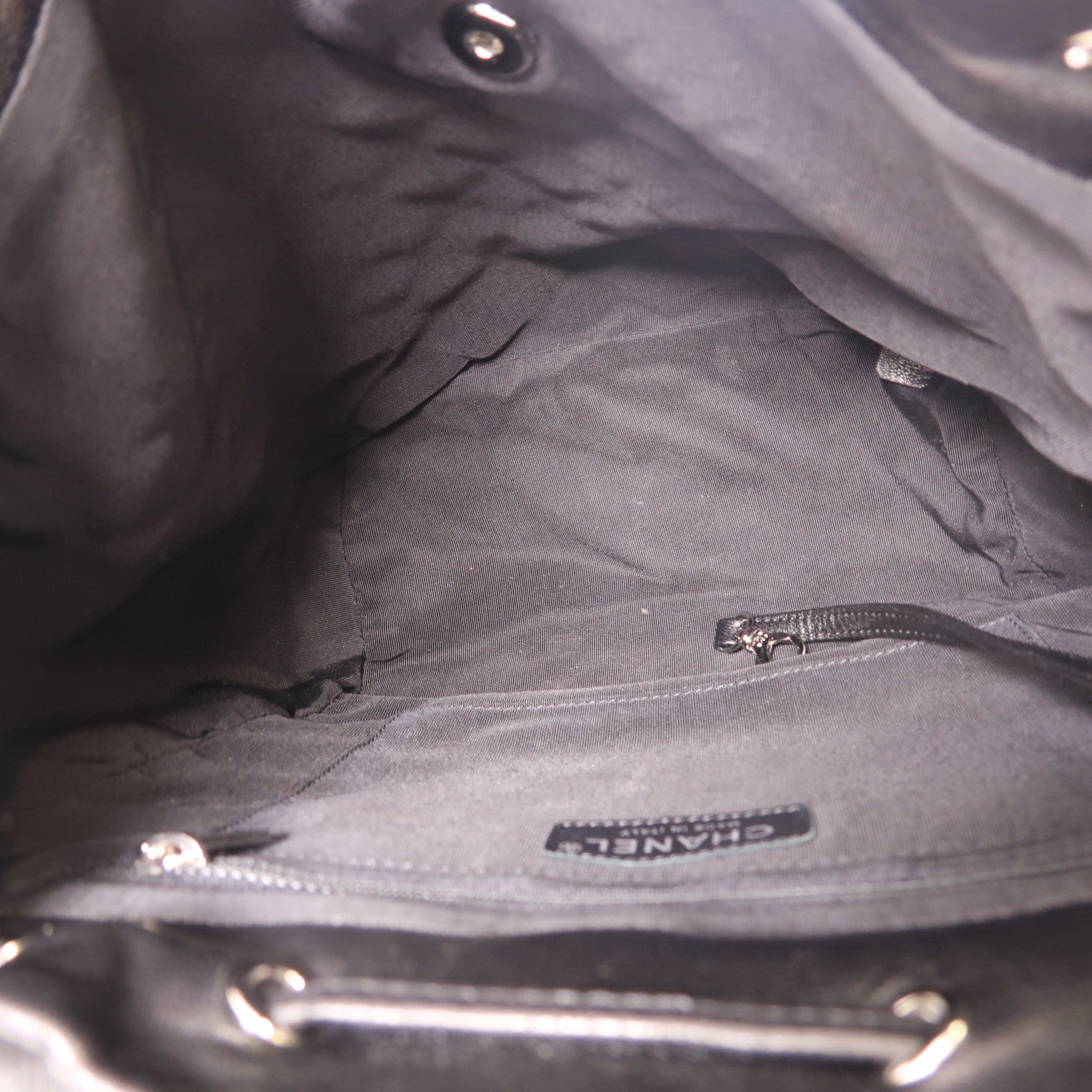 CHANEL 羊皮皮革Backpack銀扣背包