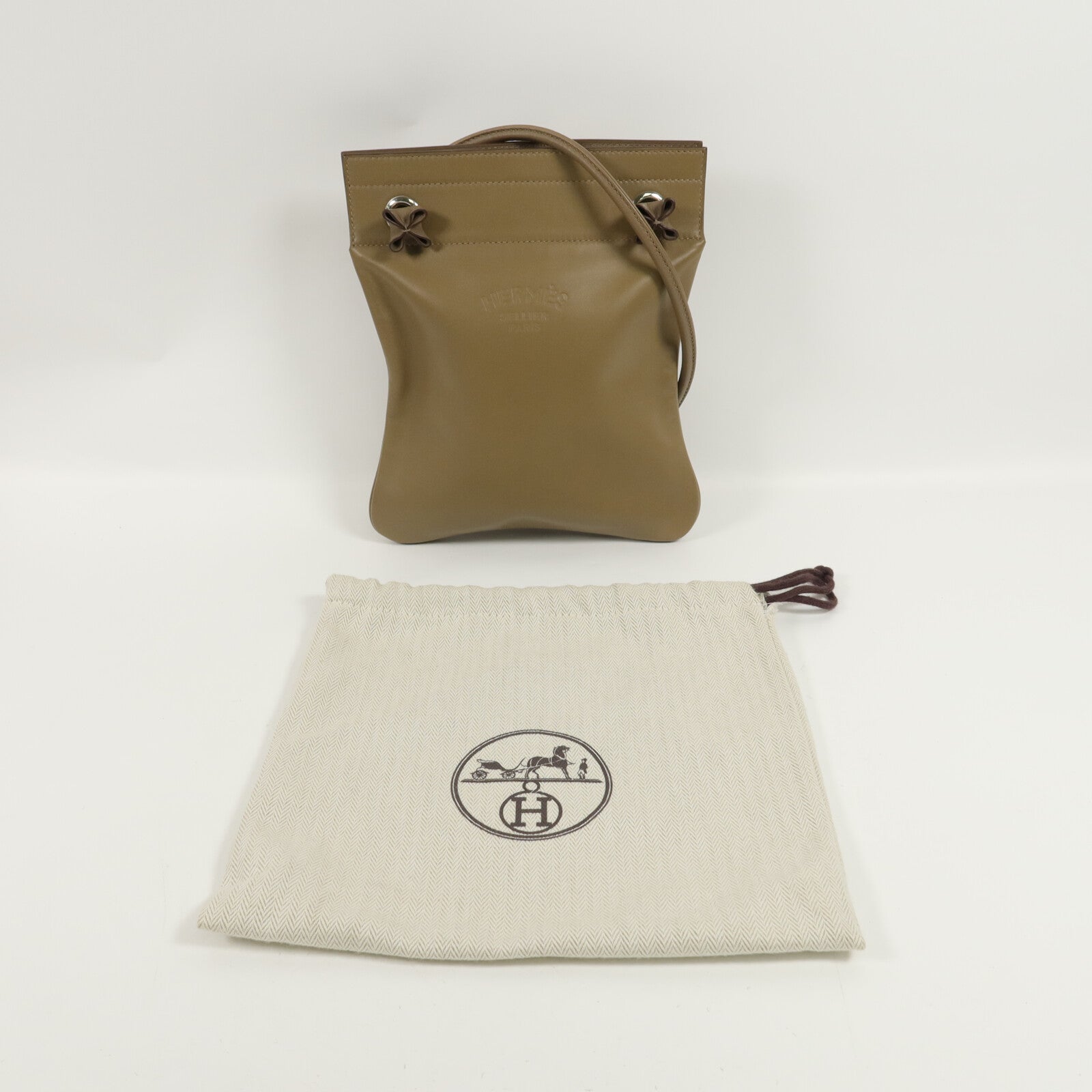 HERMES Swift皮革Aline Mini肩背袋Etoupe