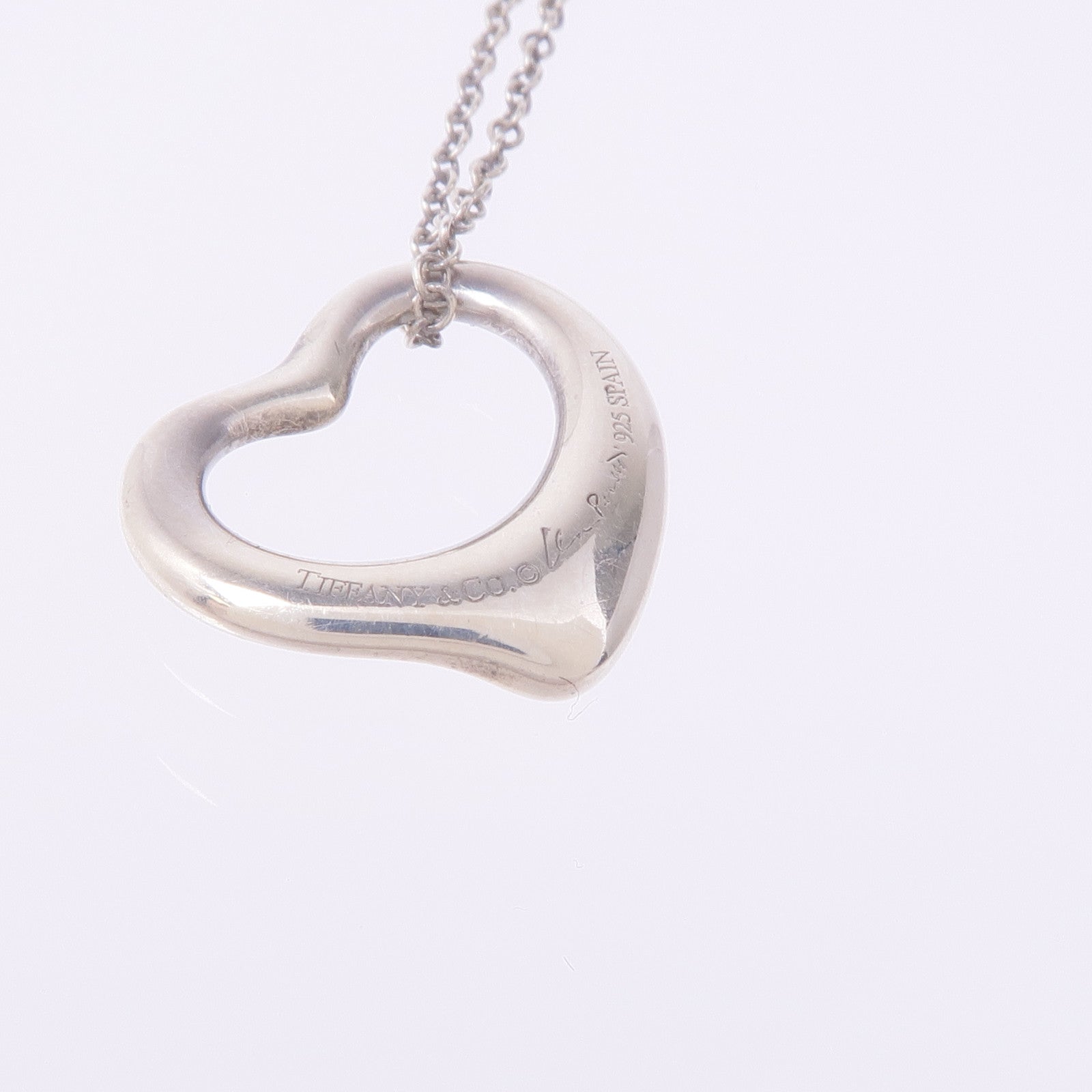 TIFFANY＆CO 925純銀Elsa Peretti Open Heart Pendant項鍊