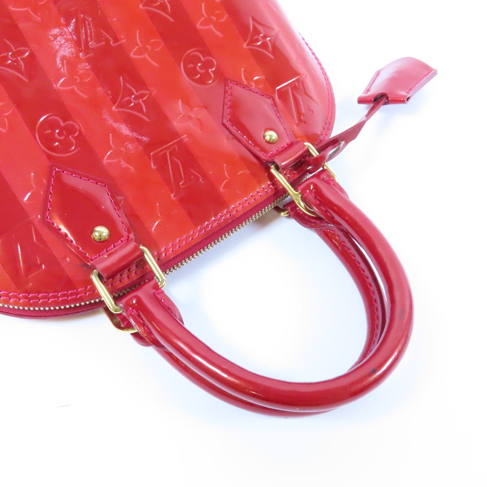 LOUIS VUITTON 【激減優惠】Monogram Vernis Alma BB金扣手挽袋紅色