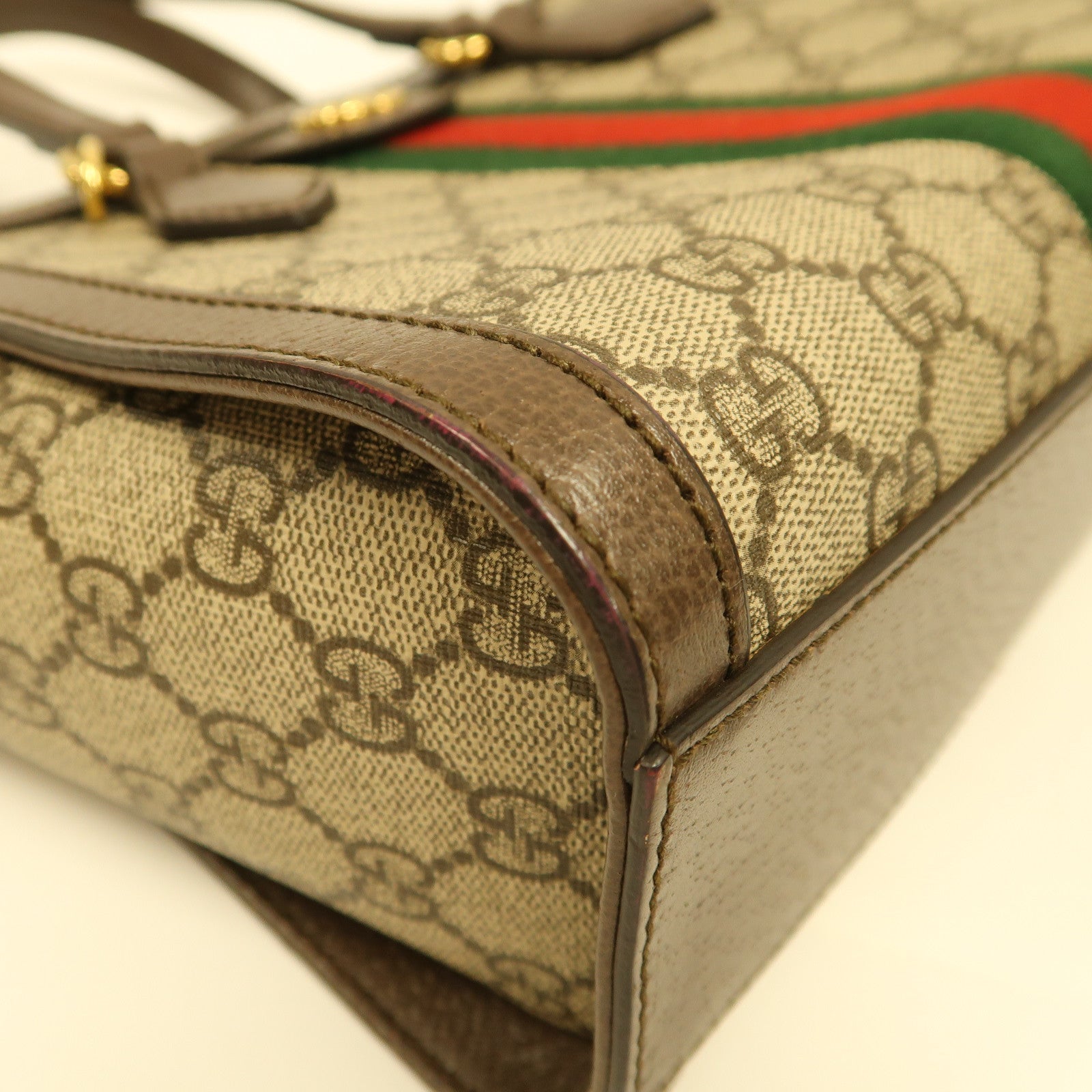 GUCCI 塗層帆布Ophidia Small Tote金扣手挽肩背兩用袋啡色