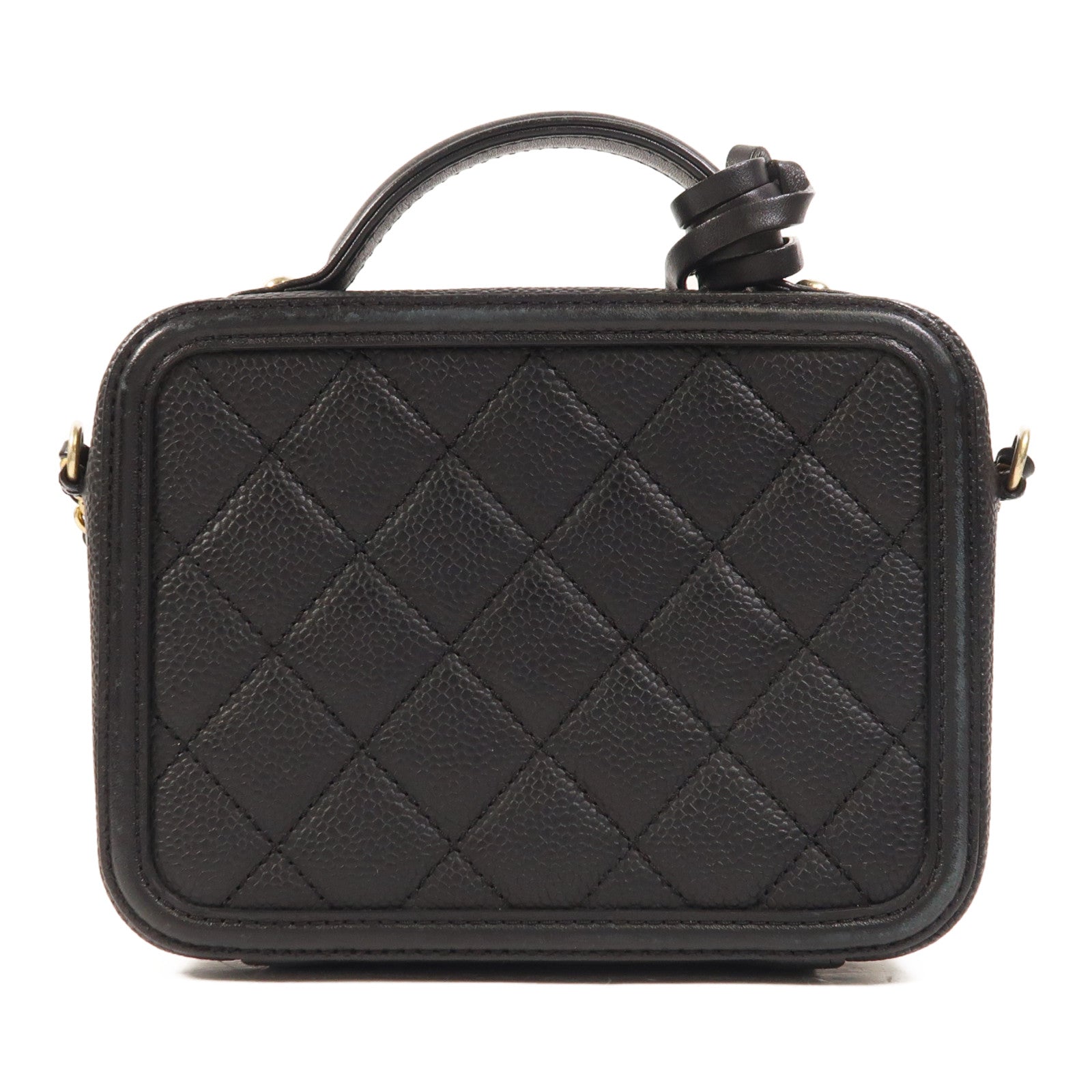 CHANEL 牛皮皮革Vanity Case金扣手挽肩背兩用袋