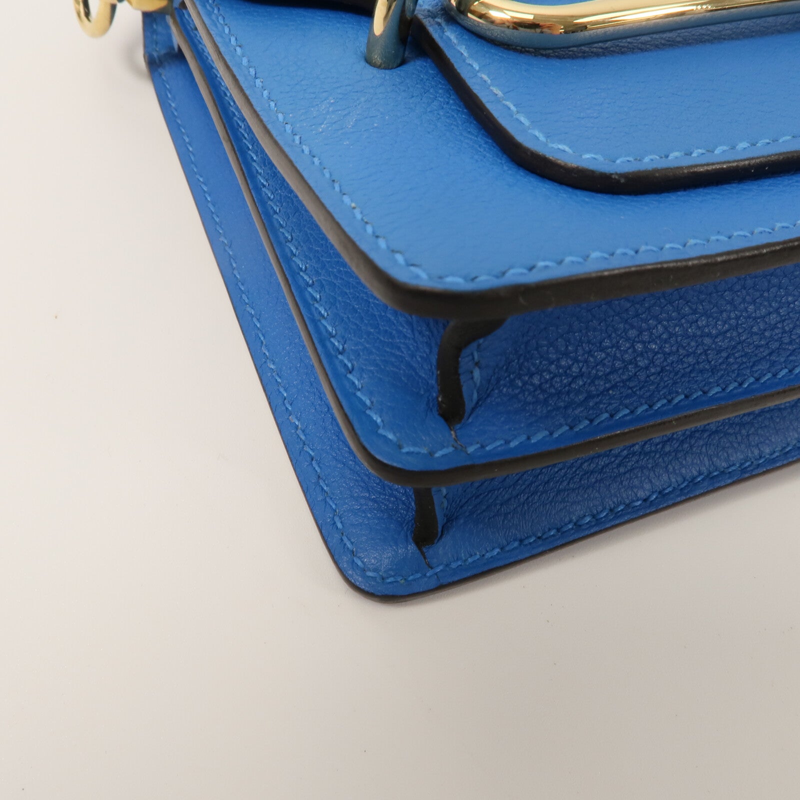 HERMES Evercolor皮革Roulis Mini肩背袋Blue Zanzibar