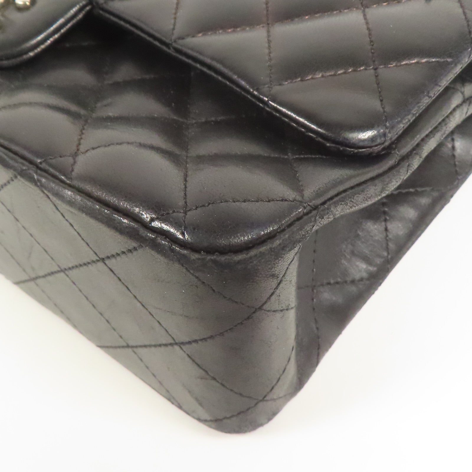 CHANEL 羊皮皮革Classic 25銀扣鏈帶肩背袋